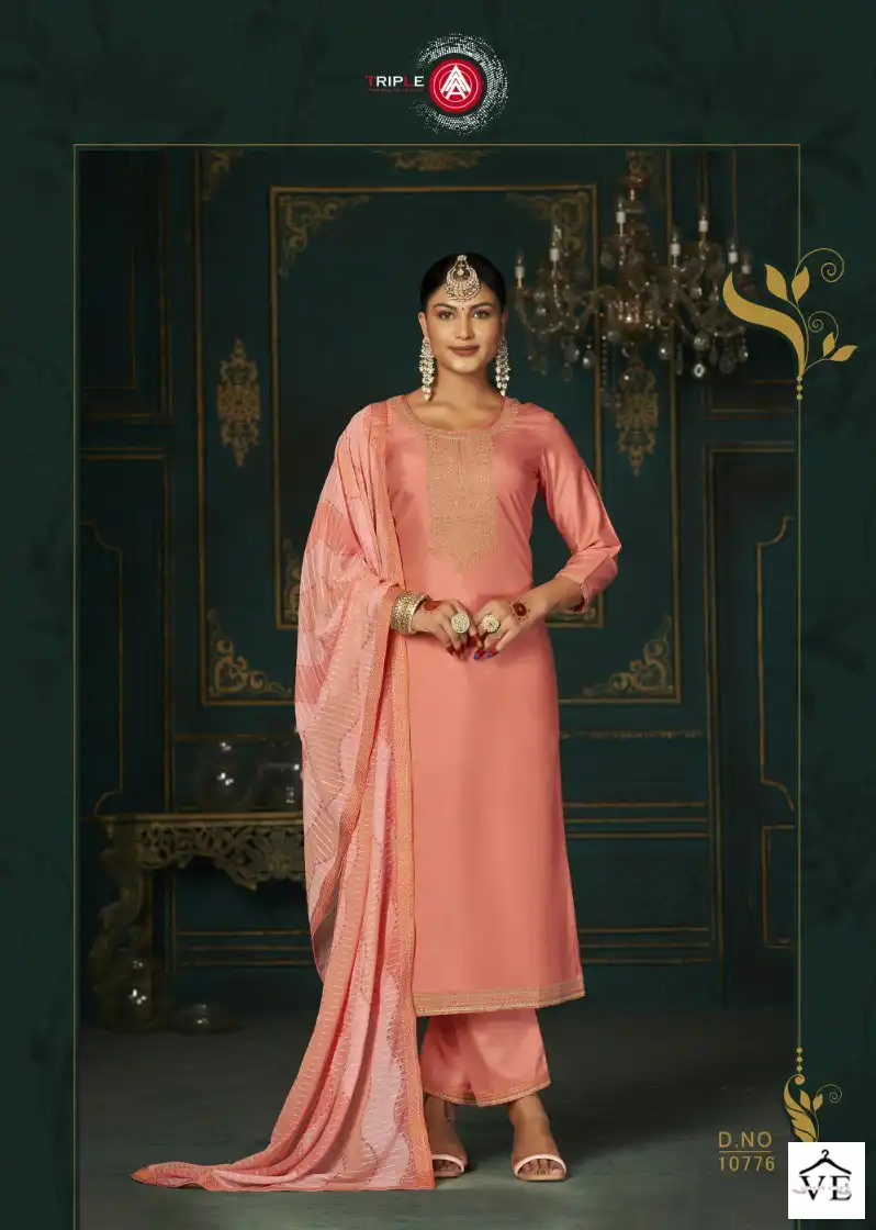 Triple A Alankar Pure Dola Silk Wholesale Salwar Suit Catalog — Wholesale Salwar Suits, MPA wholesale from Surat - Gallery Image 5