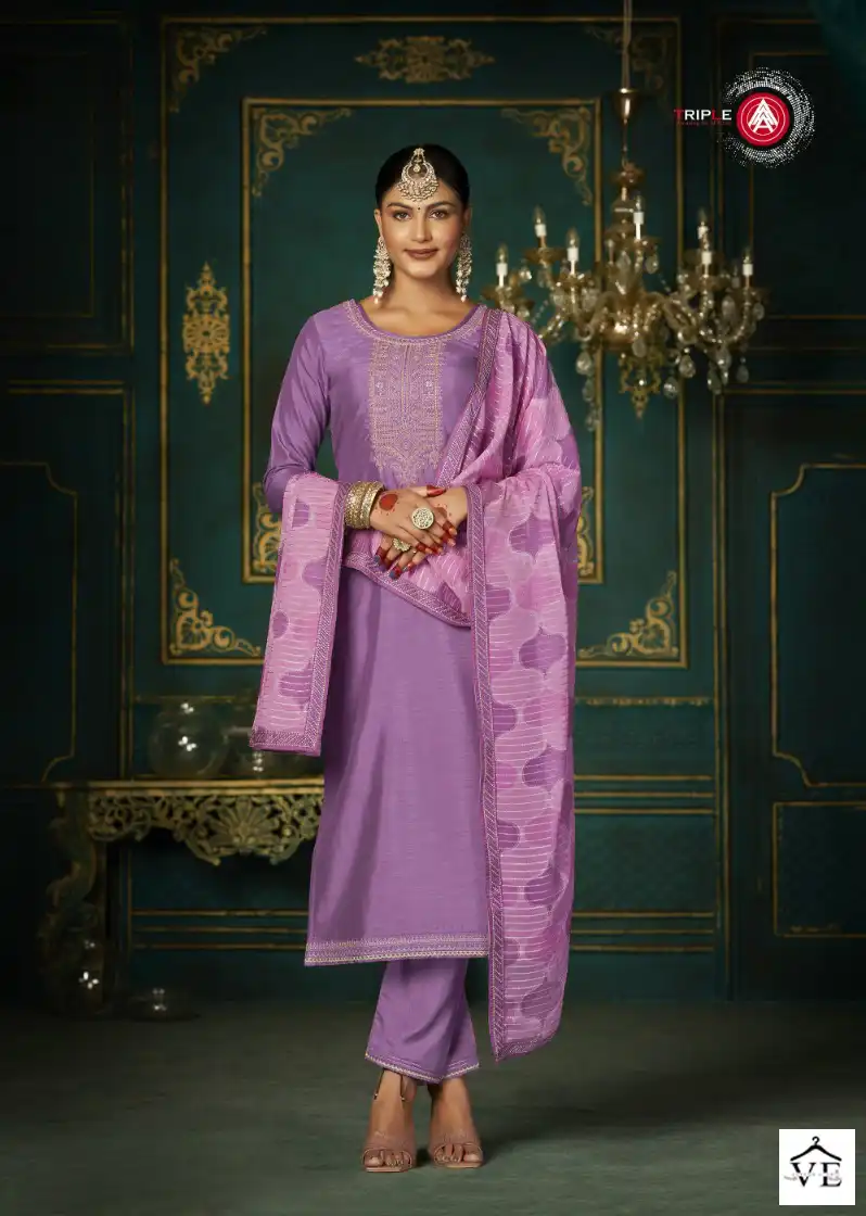 Triple A Alankar Pure Dola Silk Wholesale Salwar Suit Catalog — Wholesale Salwar Suits, MPA wholesale from Surat - Gallery Image 6