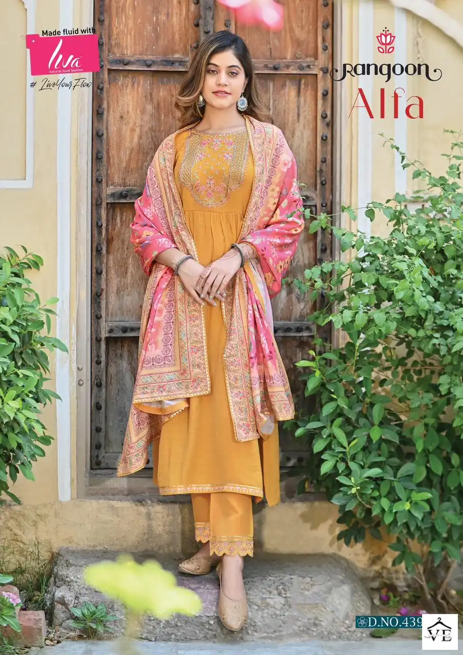 Rangoon Alfa Viscose Wholesale Readymade Suits Catalog — Wholesale Salwar Suits, MPA wholesale from Surat - Gallery Image 2