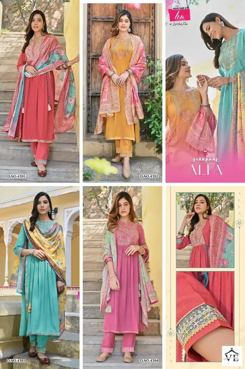 Rangoon Alfa Viscose Wholesale Readymade Suits Catalog — Wholesale Salwar Suits, MPA wholesale from Surat — view 5