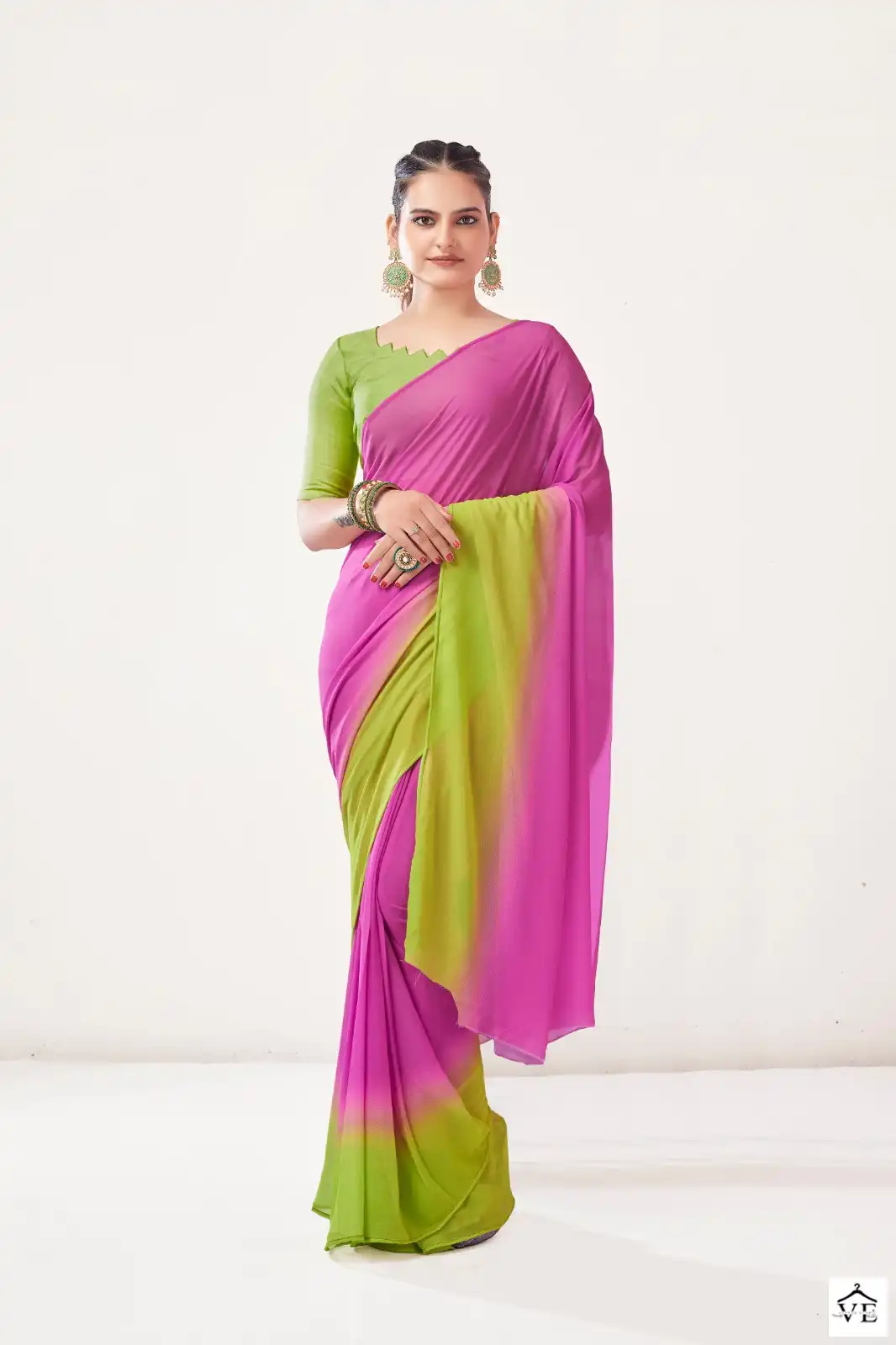 VE Alia Georgette Wholesale Readymade Saree Catalog — Wholesale Sarees, MPA wholesale from Surat - Gallery Image 2