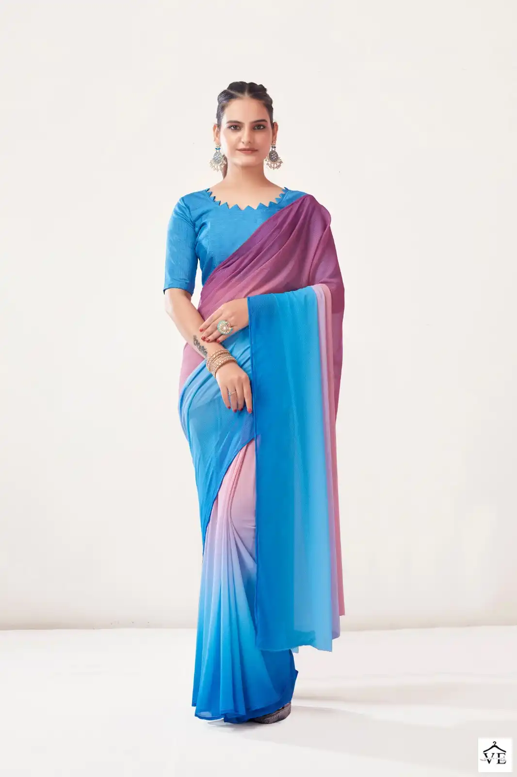 VE Alia Georgette Wholesale Readymade Saree Catalog — Wholesale Sarees, MPA wholesale from Surat - Gallery Image 4