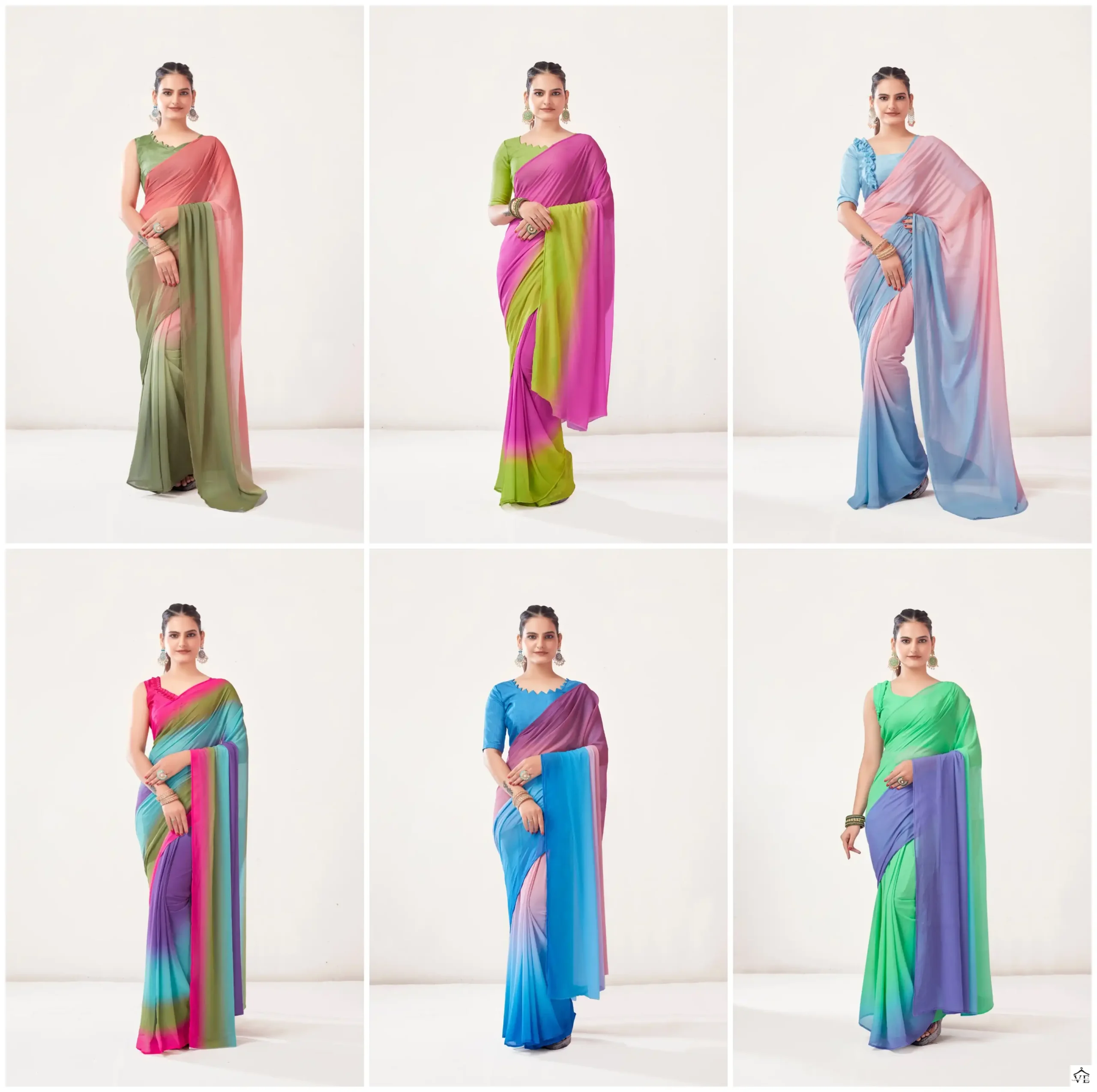 VE Alia Georgette Wholesale Readymade Saree Catalog — Wholesale Sarees, MPA wholesale from Surat — view 7