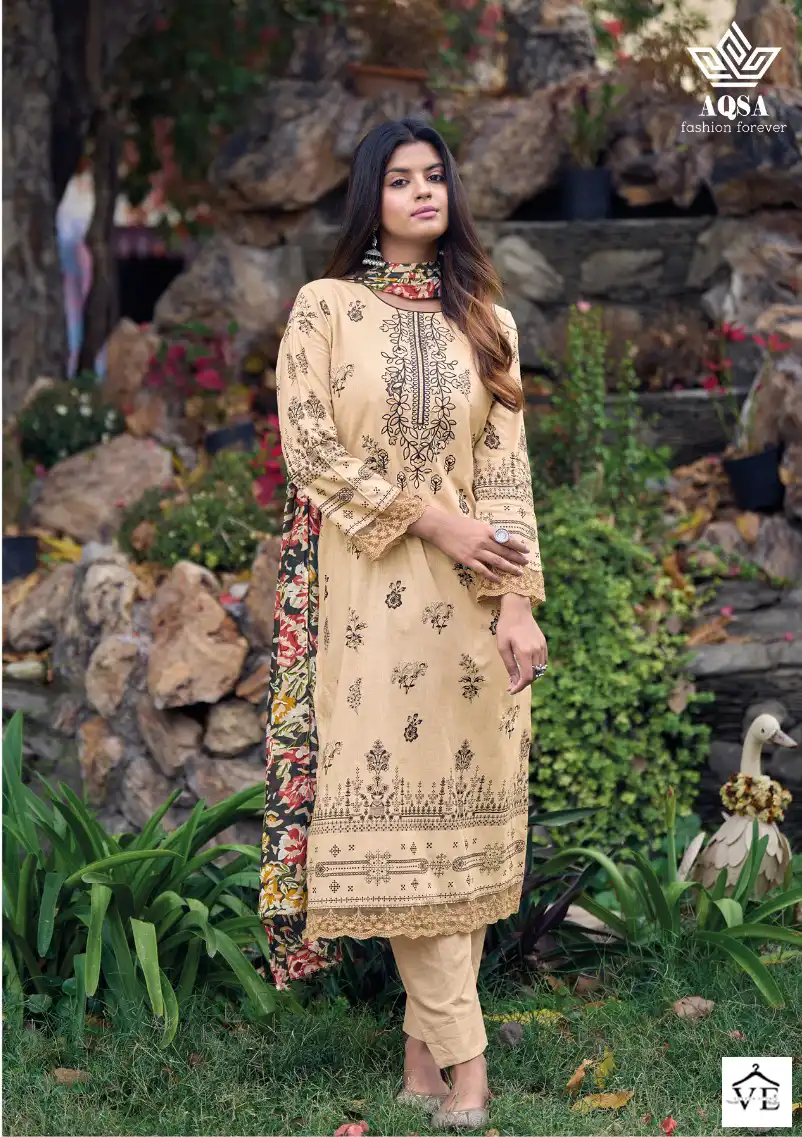 Aqsa Amyra Cambric Wholesale Pakistani Salwar Suit Catalog — Wholesale Salwar Suits, MPA wholesale from Surat - Gallery Image 4