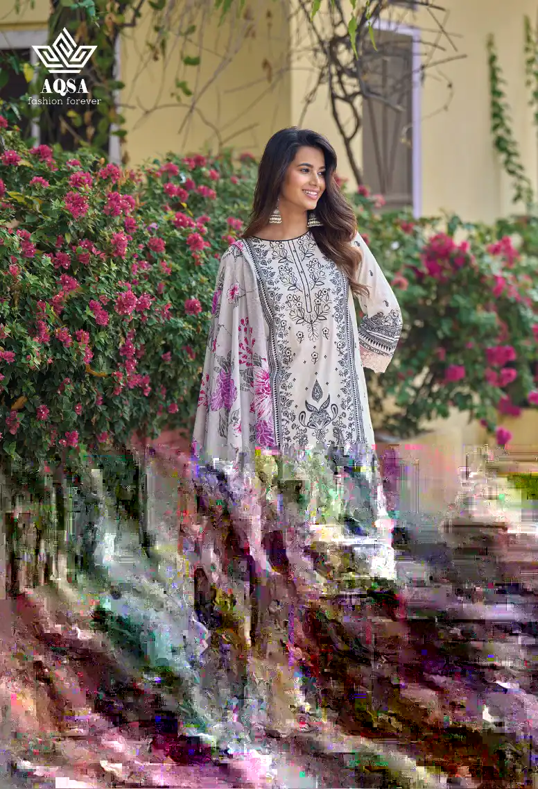 Aqsa Amyra Cambric Wholesale Pakistani Salwar Suit Catalog — Wholesale Salwar Suits, MPA wholesale from Surat - Gallery Image 7