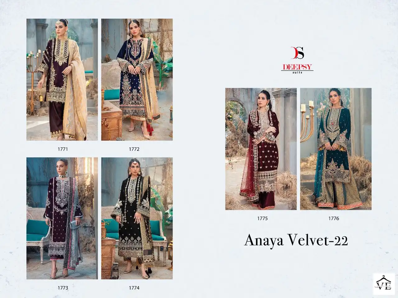Deepsy Suits Anaya Velvet 22 Velvet Wholesale Pakistani Suits Catalog — Wholesale Salwar Suits, MPA wholesale from Surat — view 7