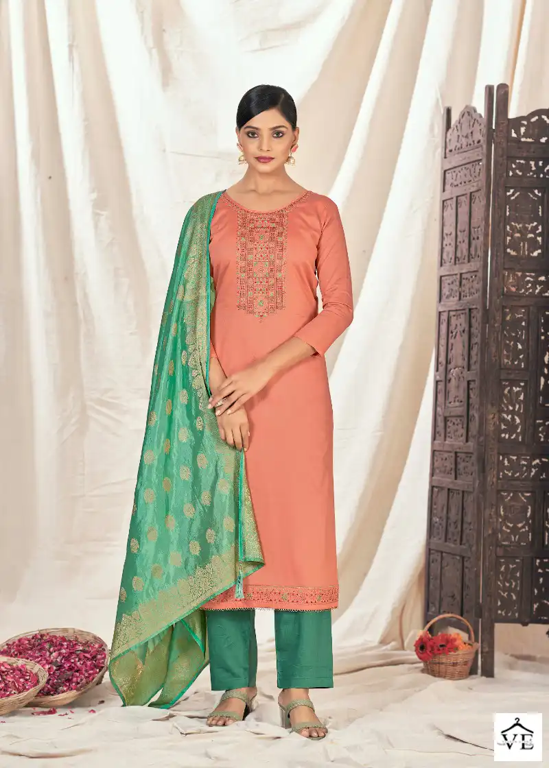 Panch Ratna Asopalav Vol-4 Jam Silk Wholesale Salwar Suit Catalog — Wholesale Salwar Suits, MPA wholesale from Surat — view 4