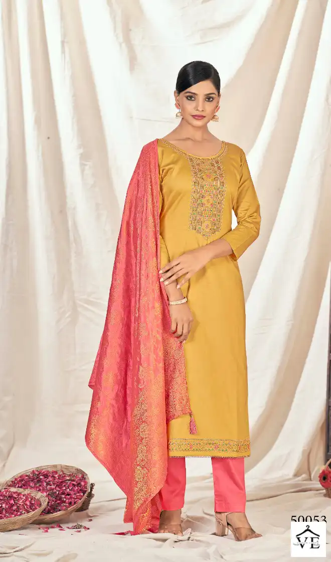 Panch Ratna Asopalav Vol-4 Jam Silk Wholesale Salwar Suit Catalog — Wholesale Salwar Suits, MPA wholesale from Surat — view 3