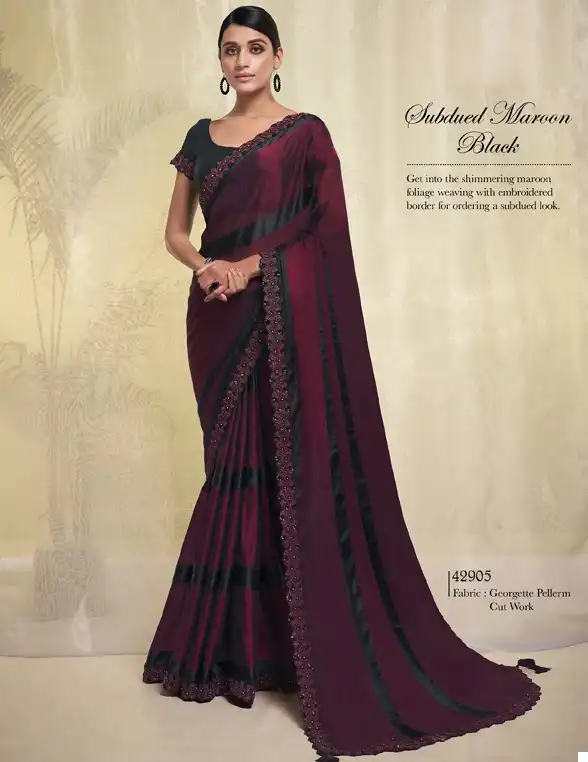 Mahotsav Avyaan Crepe, Georgette Wholesale Designer Saree Catalog