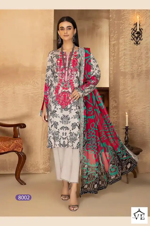 Hazzel Ayesha Zara Premium Collections 8 Pure Cotton Wholesale Pakistani Suit Catalog — Wholesale Salwar Suits, MPA wholesale from Surat - Gallery Image 2