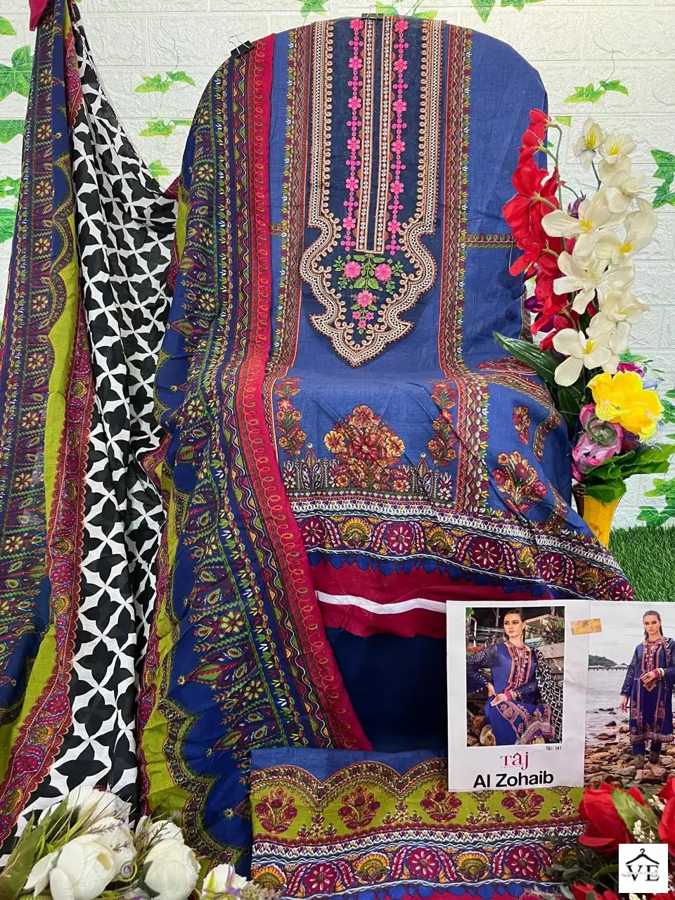 VE Al Zohaib Pure Cotton Wholesale Pakistani Suit Catalog — Wholesale Salwar Suits, MPA wholesale from Surat - Gallery Image 3