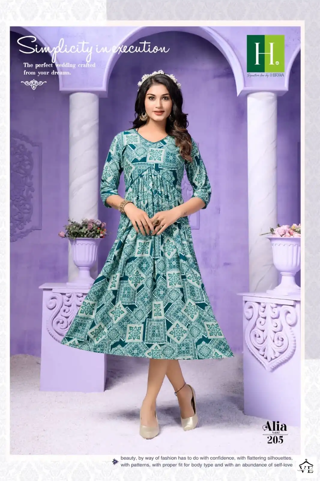 Hirwa Alia Vol 2 Heavy Rayon Wholesale Long Kurtis Catalog — Wholesale Kurtis, MPA wholesale from Surat - Gallery Image 2