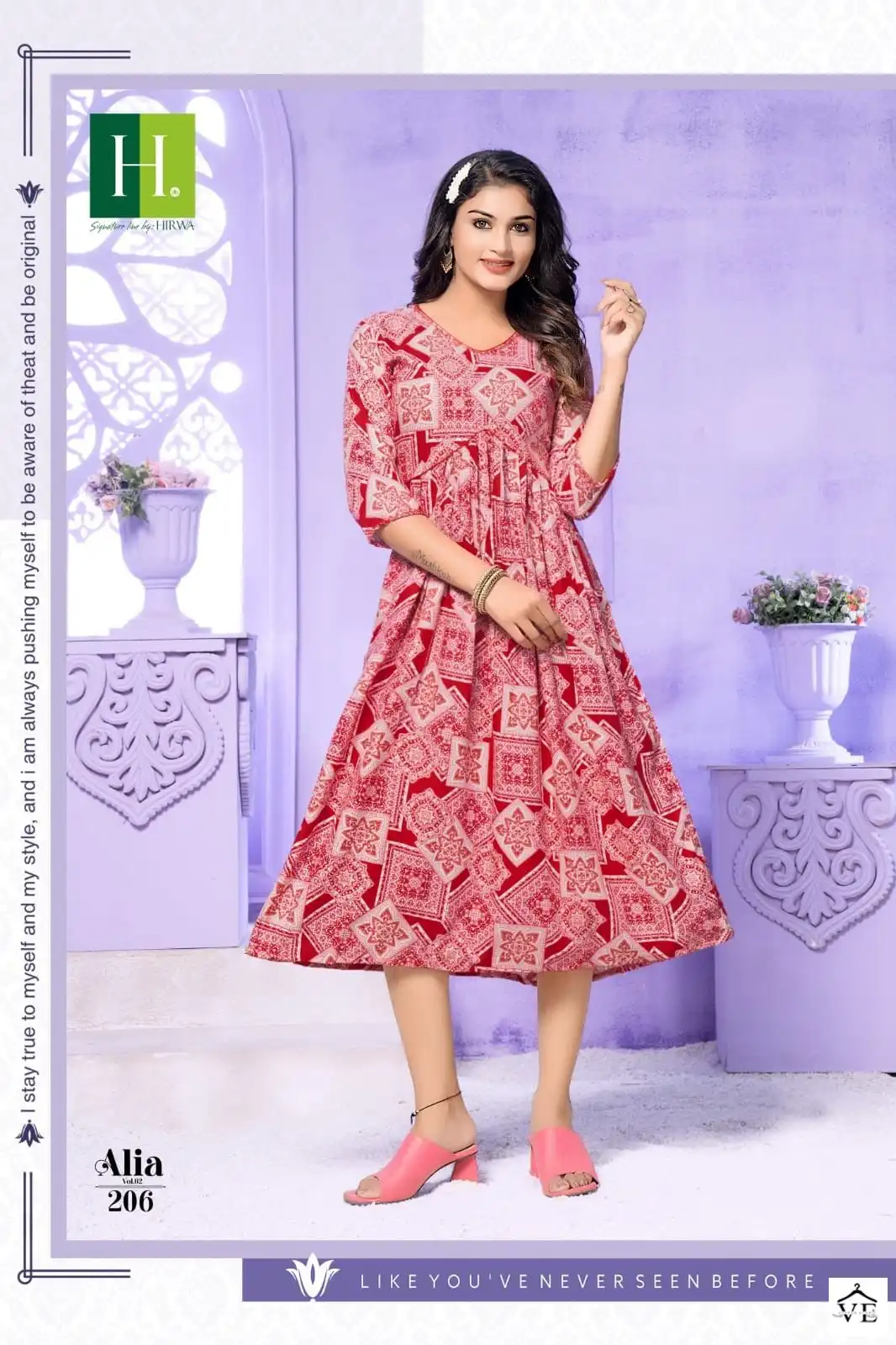 Hirwa Alia Vol 2 Heavy Rayon Wholesale Long Kurtis Catalog — Wholesale Kurtis, MPA wholesale from Surat - Gallery Image 3