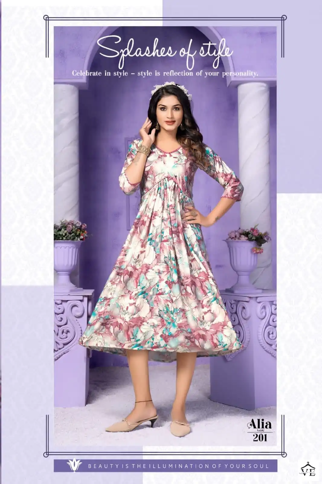Hirwa Alia Vol 2 Heavy Rayon Wholesale Long Kurtis Catalog — Wholesale Kurtis, MPA wholesale from Surat - Gallery Image 4