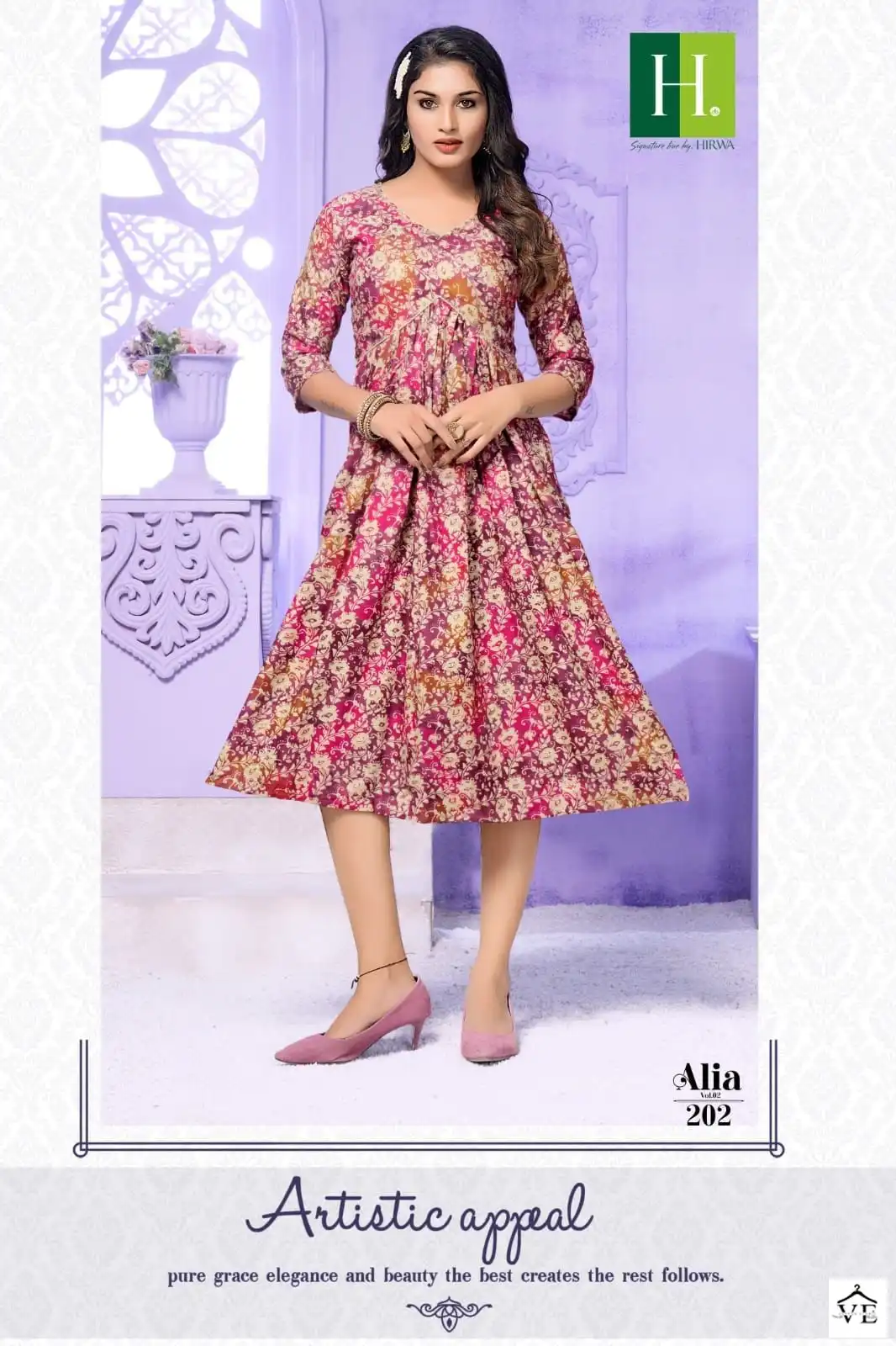 Hirwa Alia Vol 2 Heavy Rayon Wholesale Long Kurtis Catalog — Wholesale Kurtis, MPA wholesale from Surat - Gallery Image 5