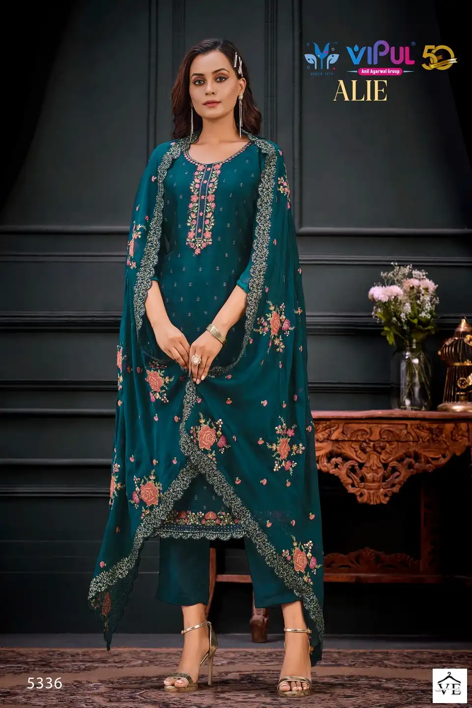 Vipul Alie Georgette Wholesale Designer Suits Catalog — Wholesale Salwar Suits, MPA wholesale from Surat - Gallery Image 2