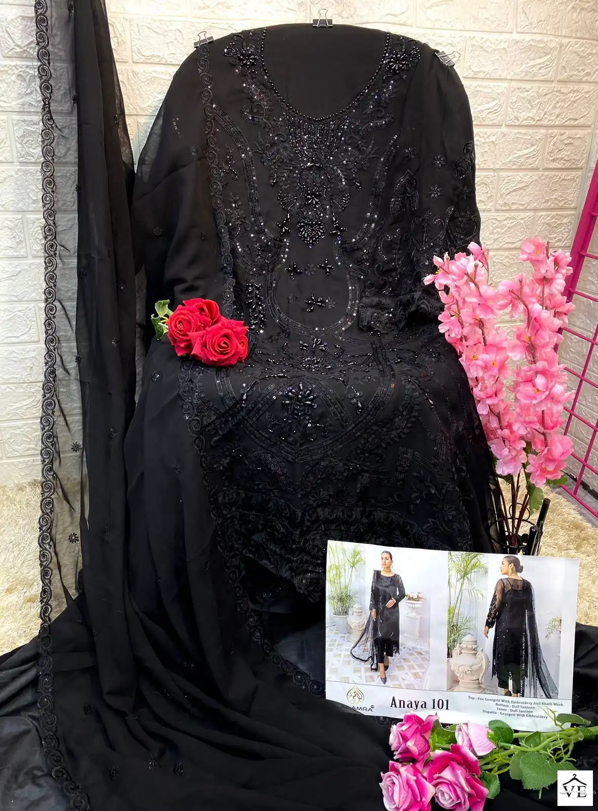 Al Amra Anaya ZF 101 Georgette Wholesale Pakistani Suit — Wholesale Salwar Suits, MPA wholesale from Surat - Gallery Image 2