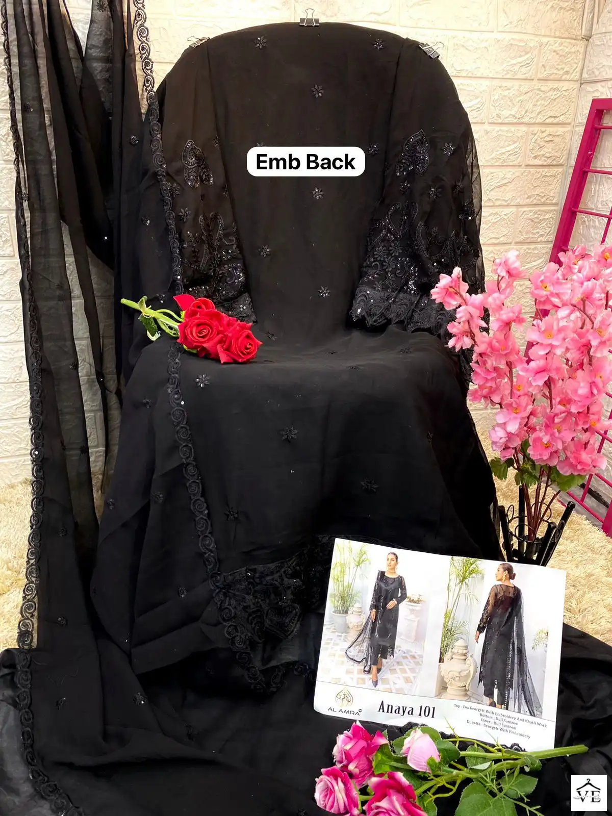 Al Amra Anaya ZF 101 Georgette Wholesale Pakistani Suit — Wholesale Salwar Suits, MPA wholesale from Surat — view 4