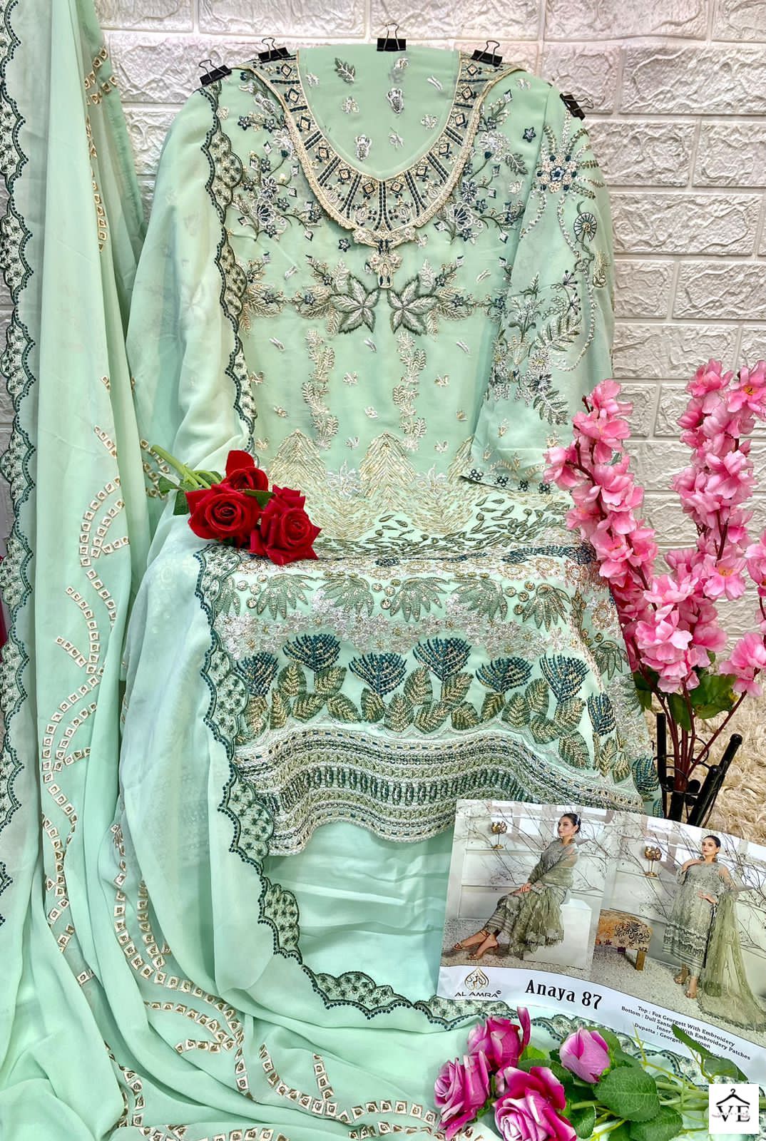 Al Amra Anaya ZF 87 Georgette Wholesale Pakistani Suit — Wholesale Salwar Suits, MPA wholesale from Surat - Gallery Image 2