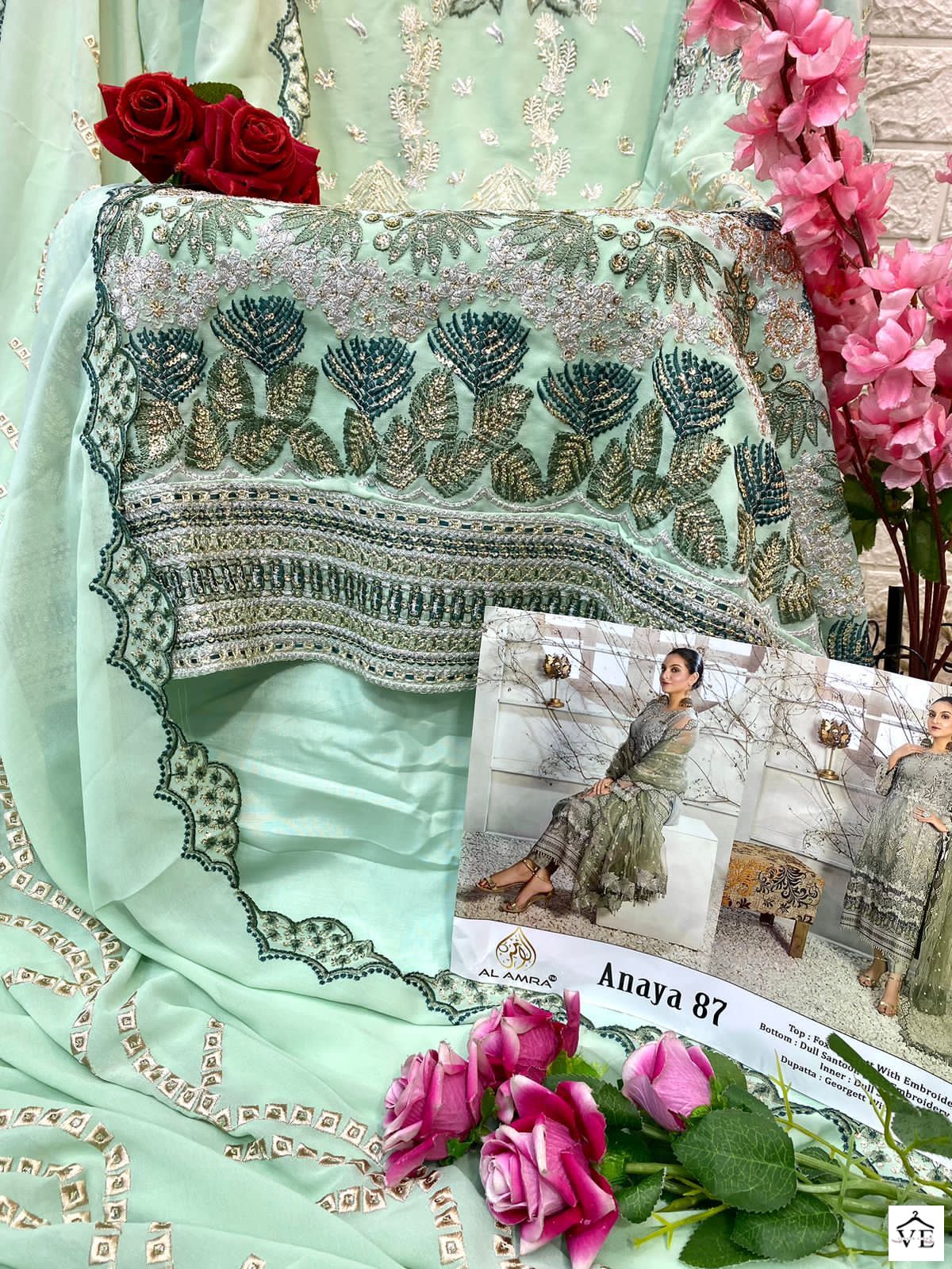 Al Amra Anaya ZF 87 Georgette Wholesale Pakistani Suit — Wholesale Salwar Suits, MPA wholesale from Surat - Gallery Image 4