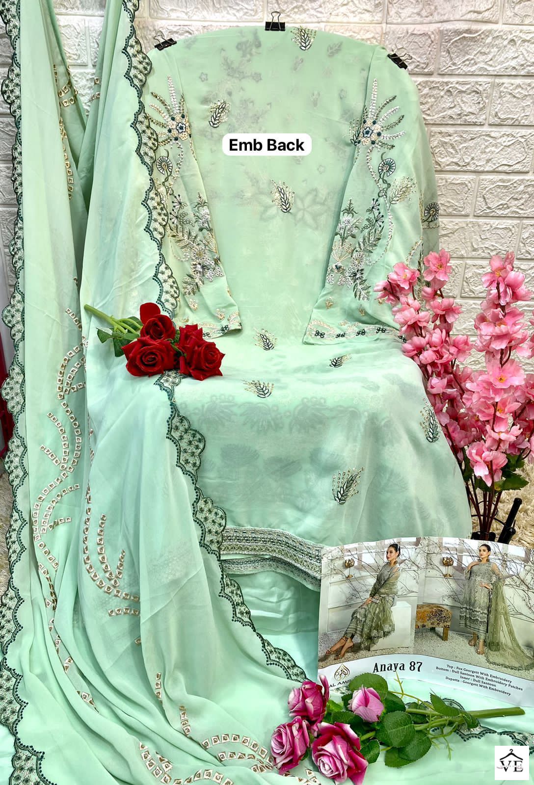 Al Amra Anaya ZF 87 Georgette Wholesale Pakistani Suit — Wholesale Salwar Suits, MPA wholesale from Surat — view 6
