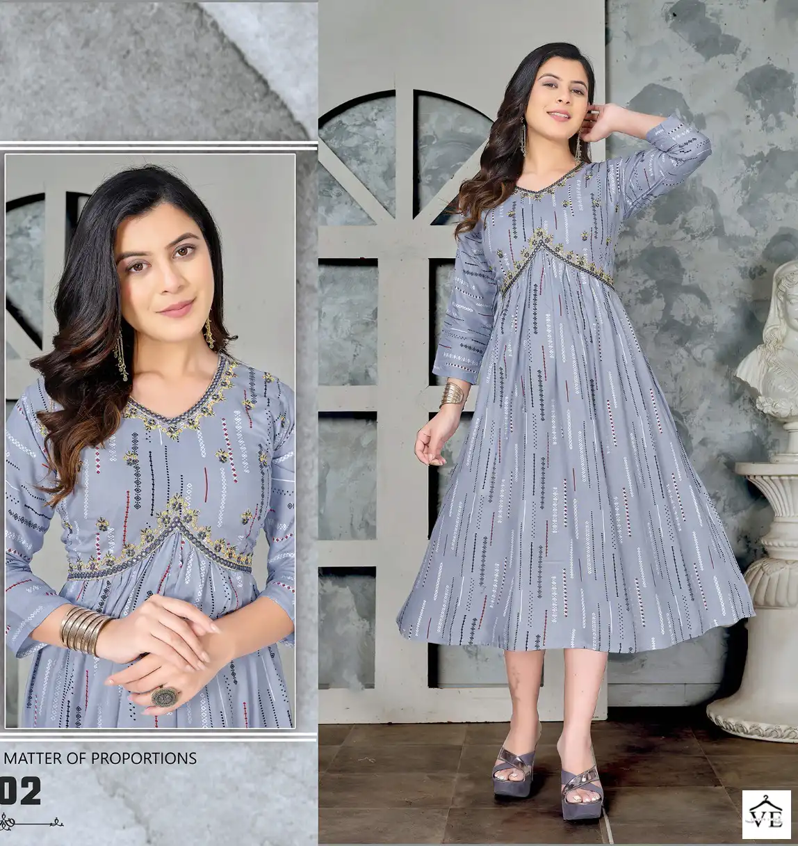 VE Golden Angel Beauty 14 Kg Rayon Wholesale Aaliya Cut Flared Kurta Catalog — Wholesale Kurtis, MPA wholesale from Surat - Gallery Image 3
