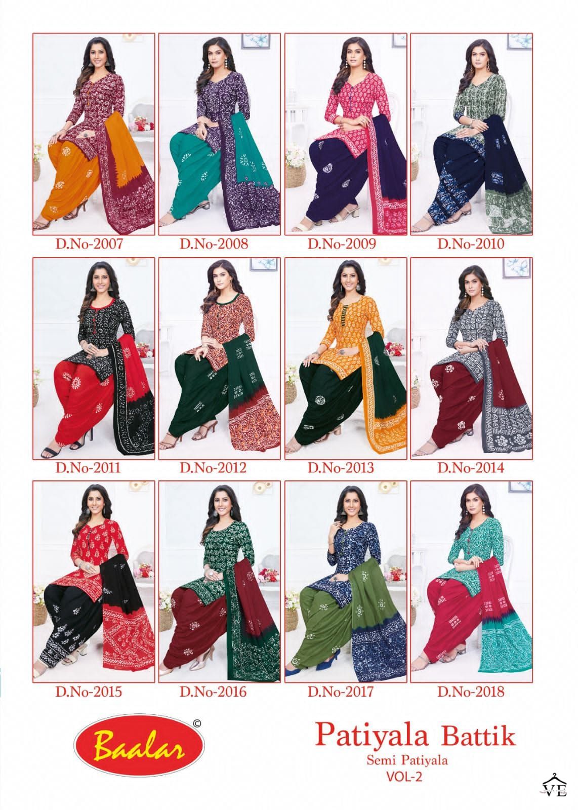Baalar Patiyala Battik Vol 2 Pure Cotton Wholesale Salwar Suit Catalog — Wholesale Salwar Suits, MPA wholesale from Surat — view 13