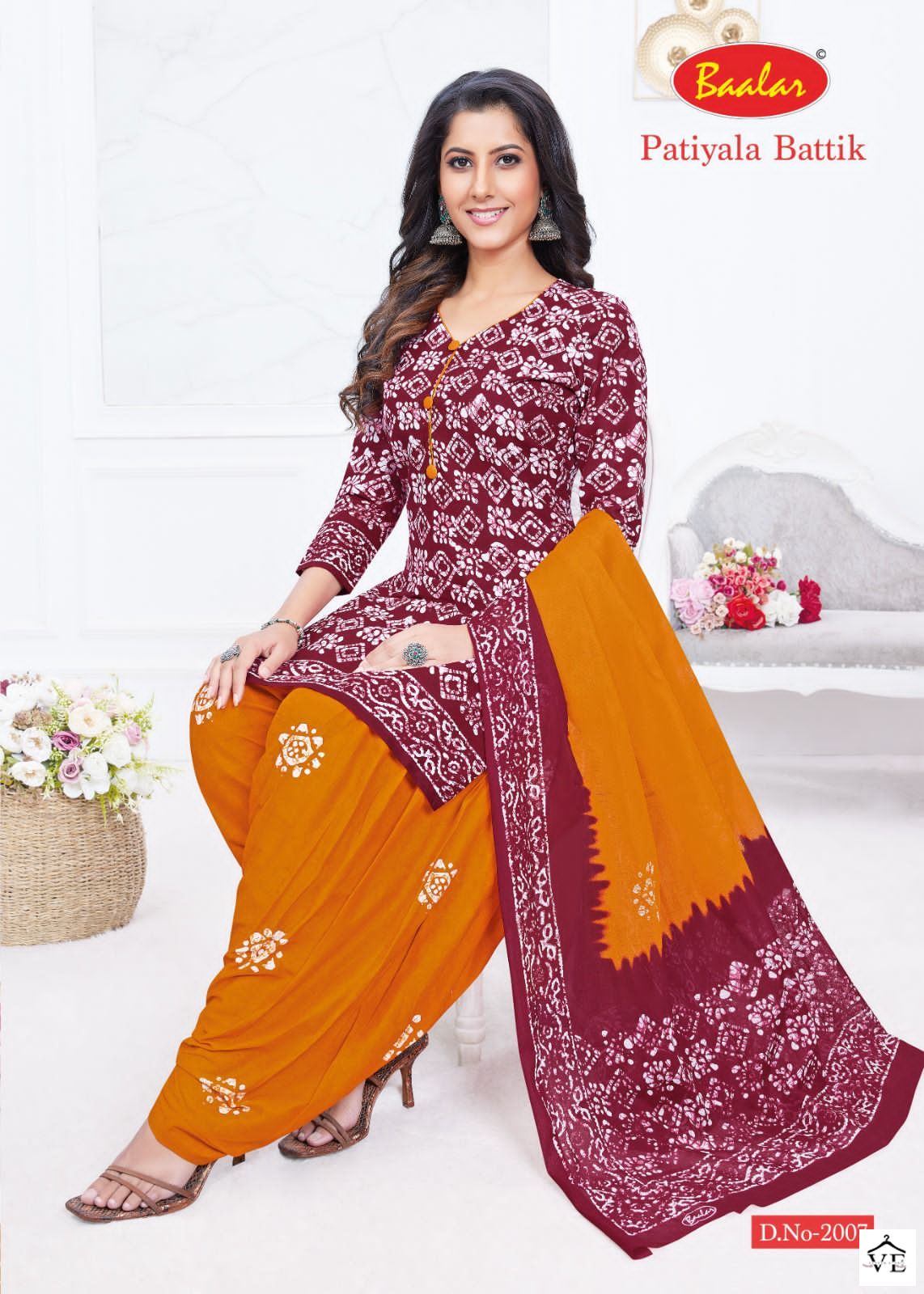 Baalar Patiyala Battik Vol 2 Pure Cotton Wholesale Salwar Suit Catalog — Wholesale Salwar Suits, MPA wholesale from Surat - Gallery Image 6
