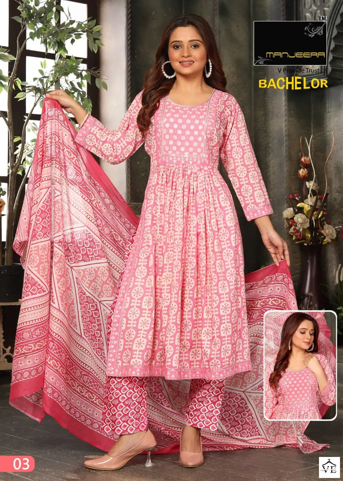 Bachelor Nayra Two Tone Print Wholesale Readymade Suit Catalog — Wholesale Salwar Suits, MPA wholesale from Surat - Gallery Image 5