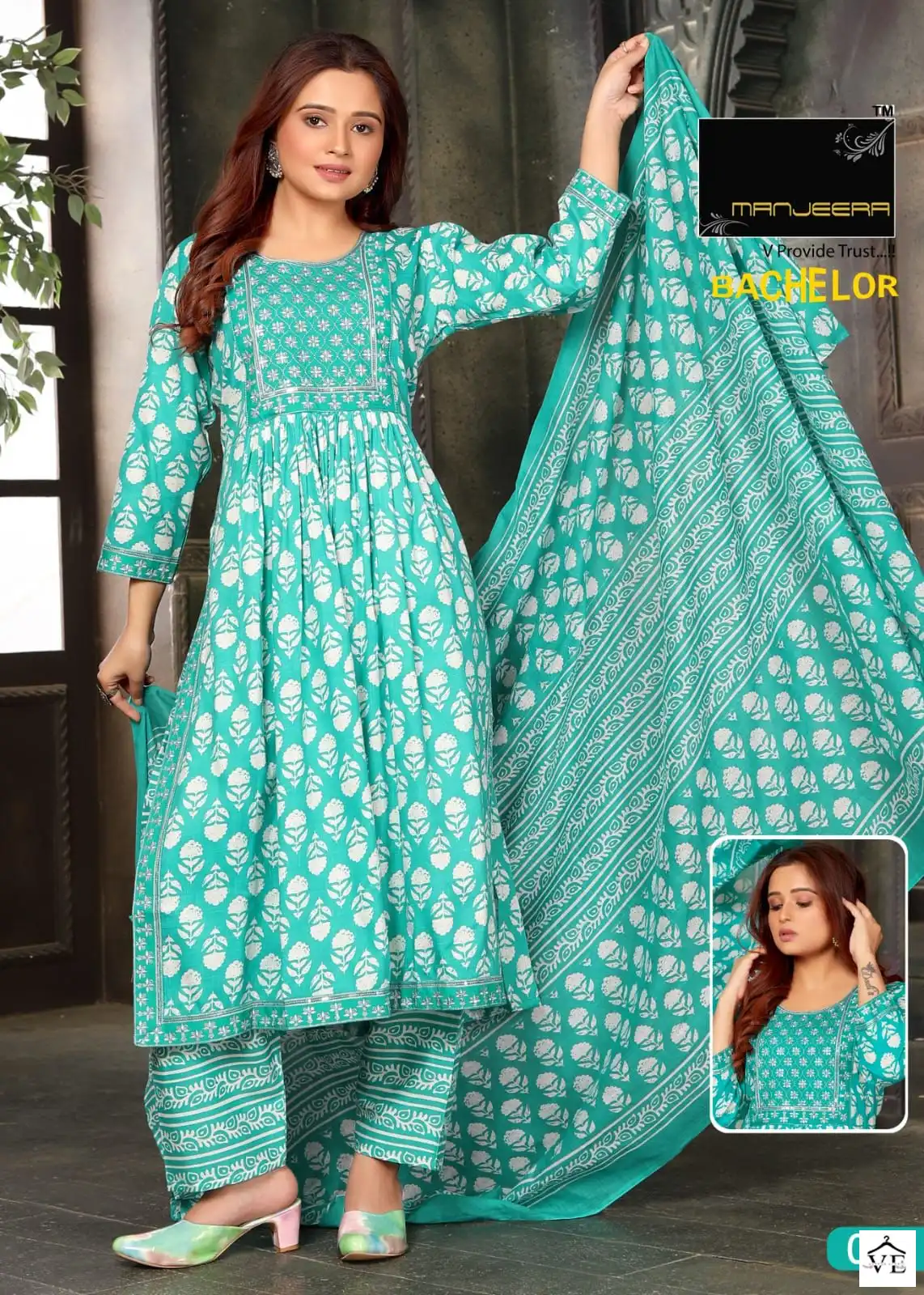 Bachelor Nayra Two Tone Print Wholesale Readymade Suit Catalog — Wholesale Salwar Suits, MPA wholesale from Surat - Gallery Image 8