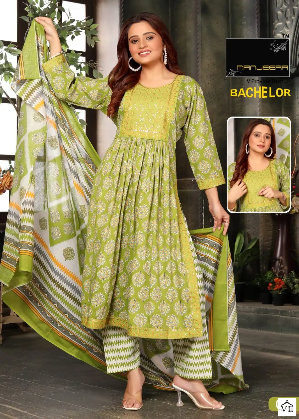 Bachelor Nayra Two Tone Print Wholesale Readymade Suit Catalog — Wholesale Salwar Suits, MPA wholesale from Surat - Gallery Image 2