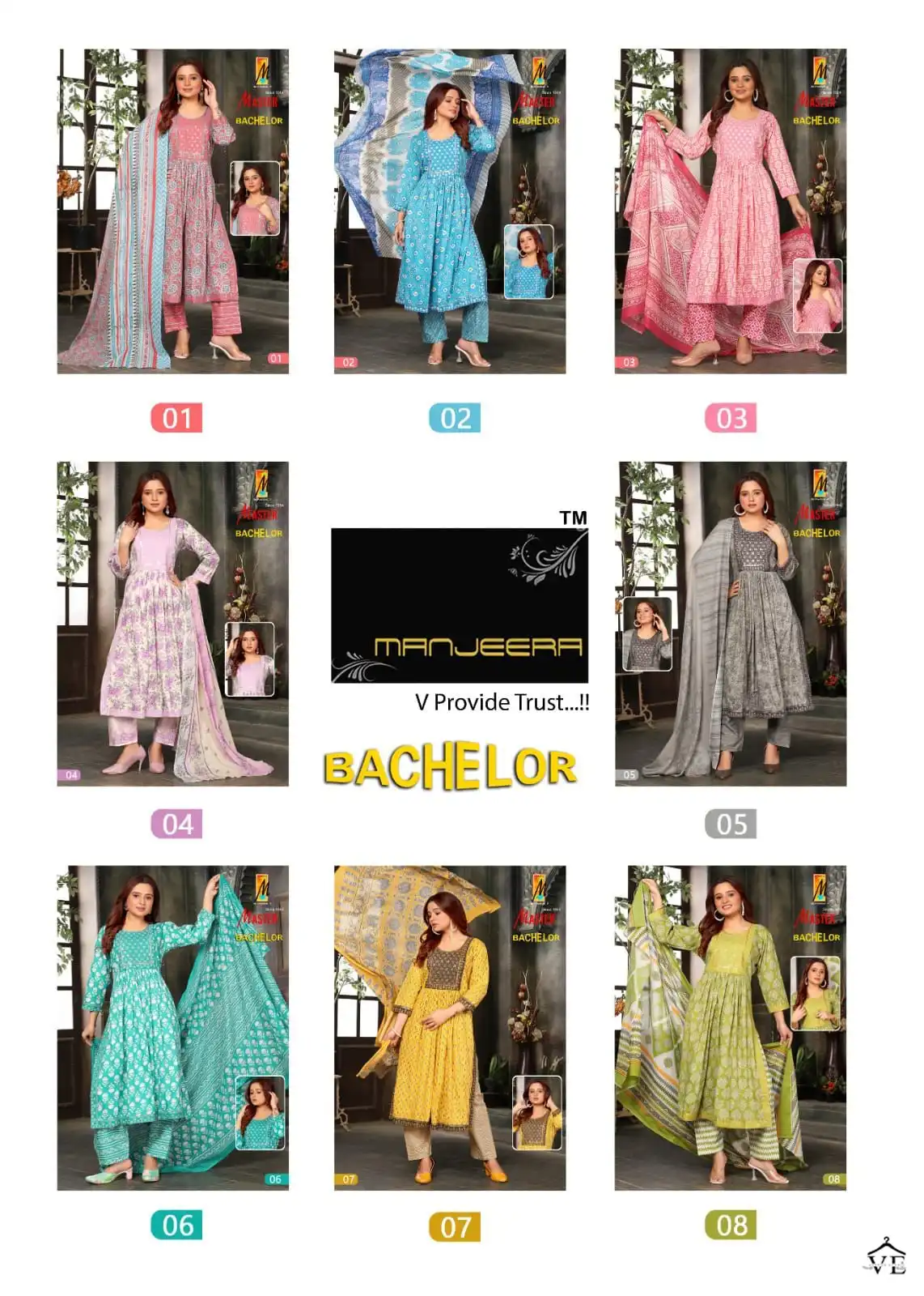 Bachelor Nayra Two Tone Print Wholesale Readymade Suit Catalog — Wholesale Salwar Suits, MPA wholesale from Surat — view 9