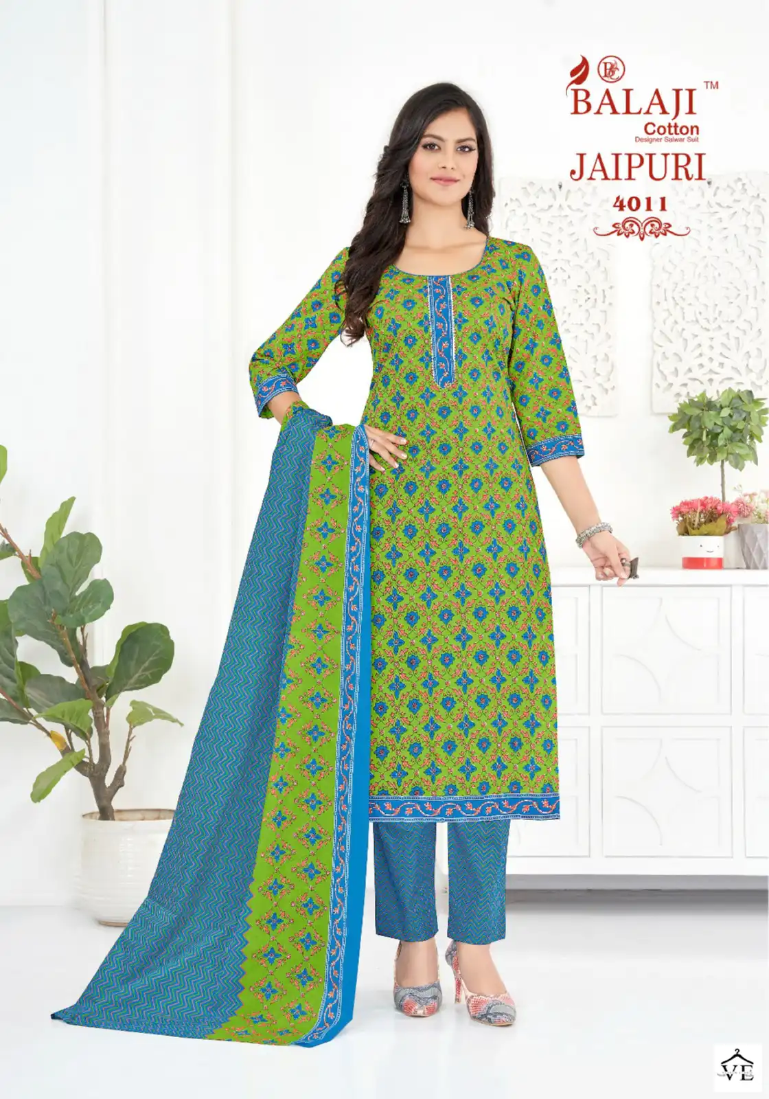 Balaji Jaipuri Vol 4 Cotton Wholesale Readymade Salwar Suit Catalog — Wholesale Salwar Suits, MPA wholesale from Surat - Gallery Image 11