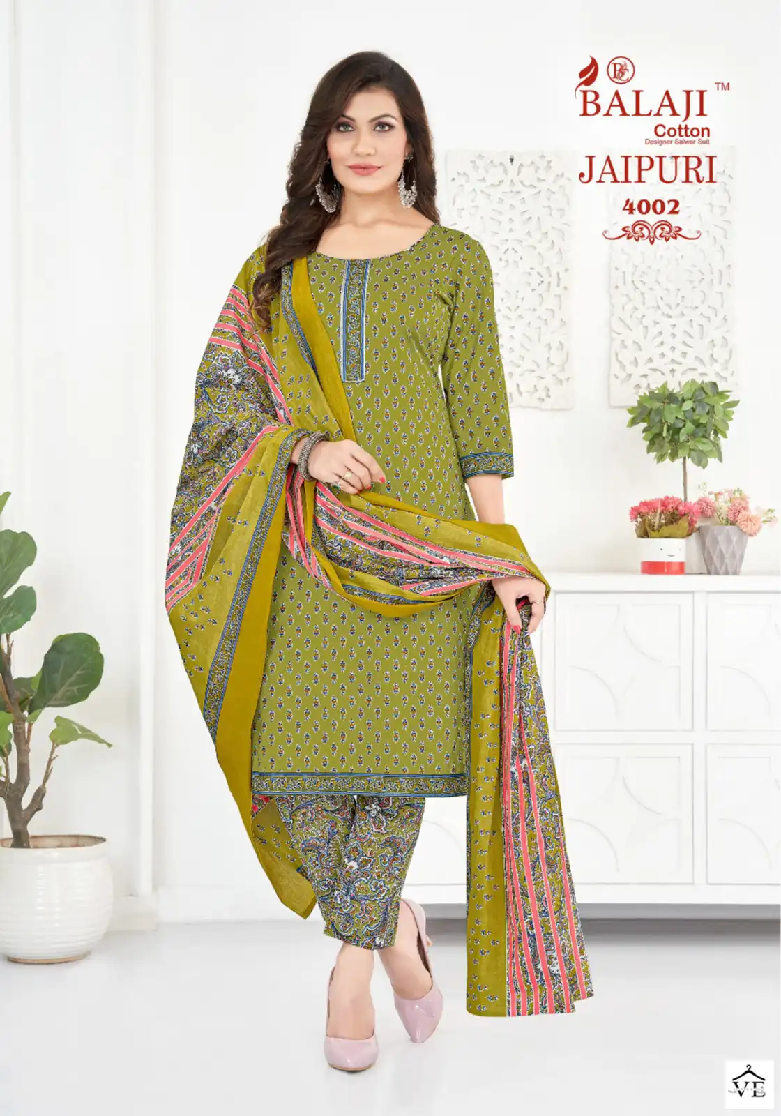 Balaji Jaipuri Vol 4 Cotton Wholesale Readymade Salwar Suit Catalog — Wholesale Salwar Suits, MPA wholesale from Surat - Gallery Image 2