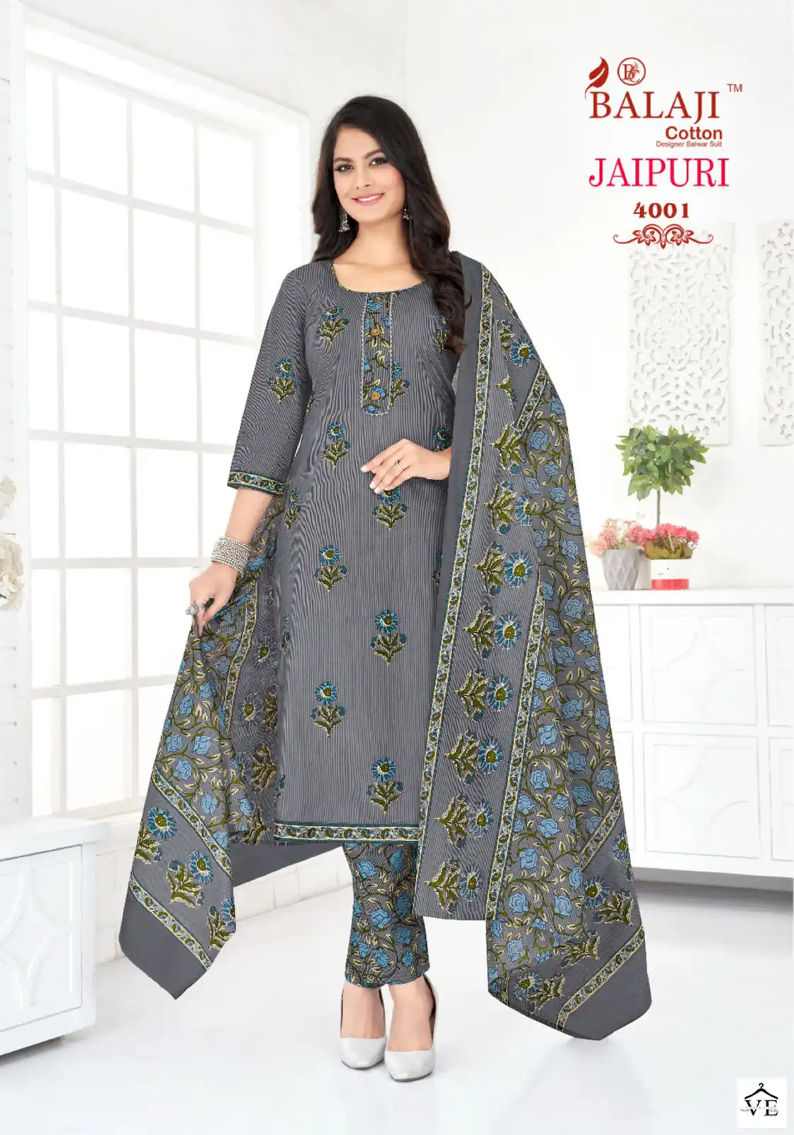 Balaji Jaipuri Vol 4 Cotton Wholesale Readymade Salwar Suit Catalog — Wholesale Salwar Suits, MPA wholesale from Surat - Gallery Image 3