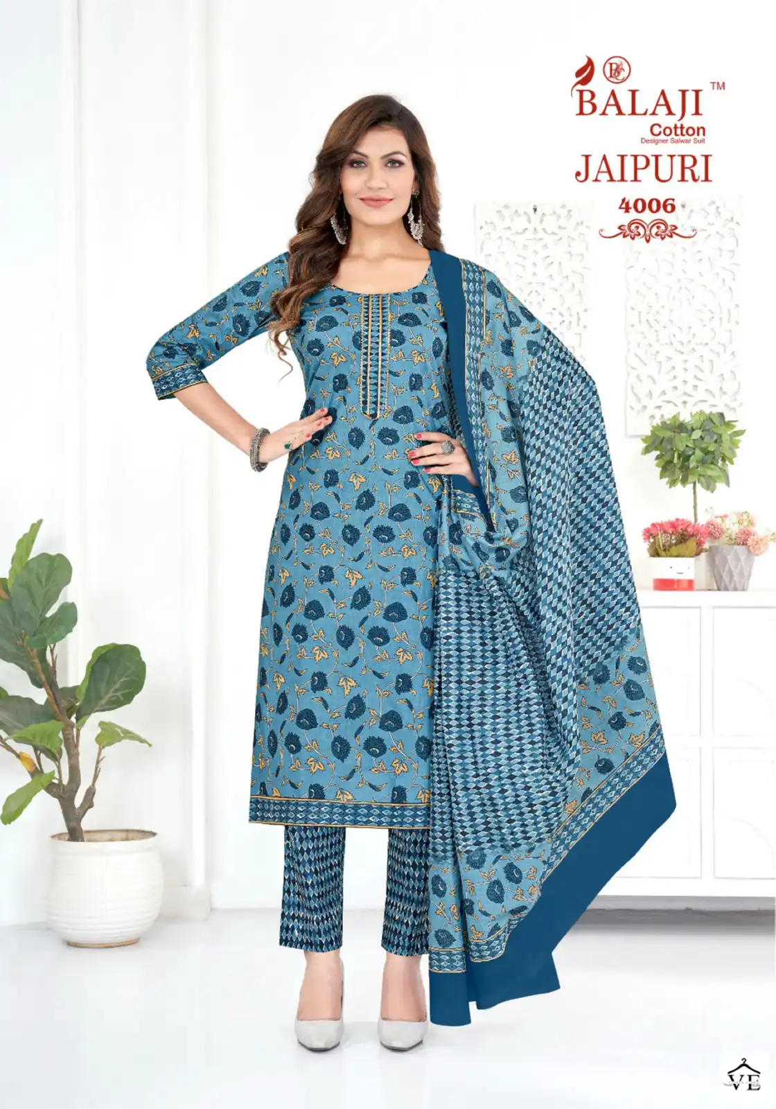 Balaji Jaipuri Vol 4 Cotton Wholesale Readymade Salwar Suit Catalog — Wholesale Salwar Suits, MPA wholesale from Surat - Gallery Image 7