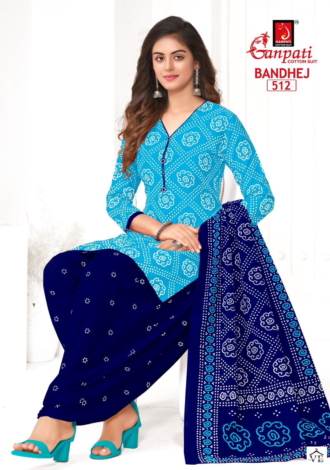 Ganpati Bandhej Cotton Wholesale Salwar Suit Catalog - Image 4