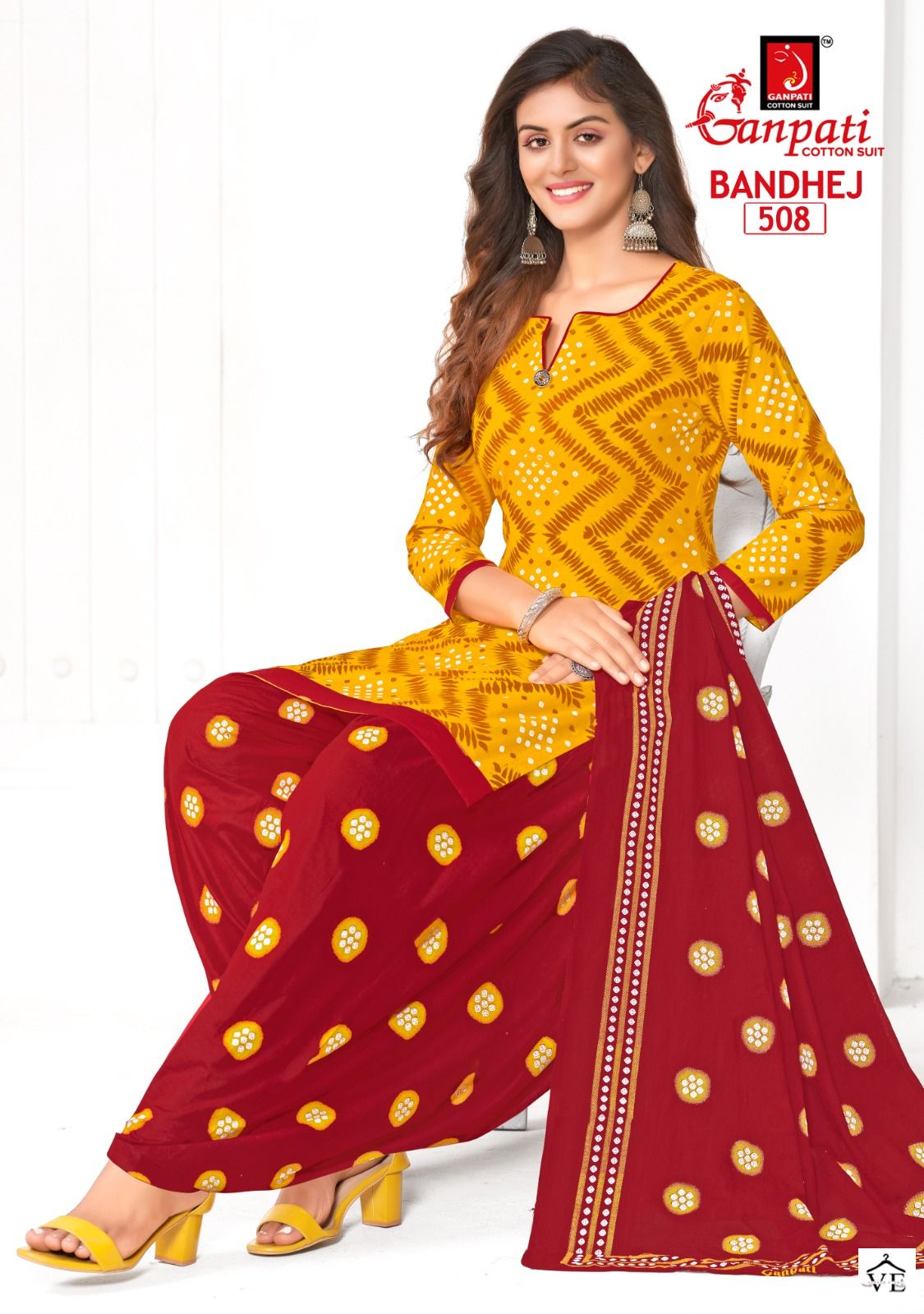 Ganpati Bandhej Cotton Wholesale Salwar Suit Catalog - Image 5