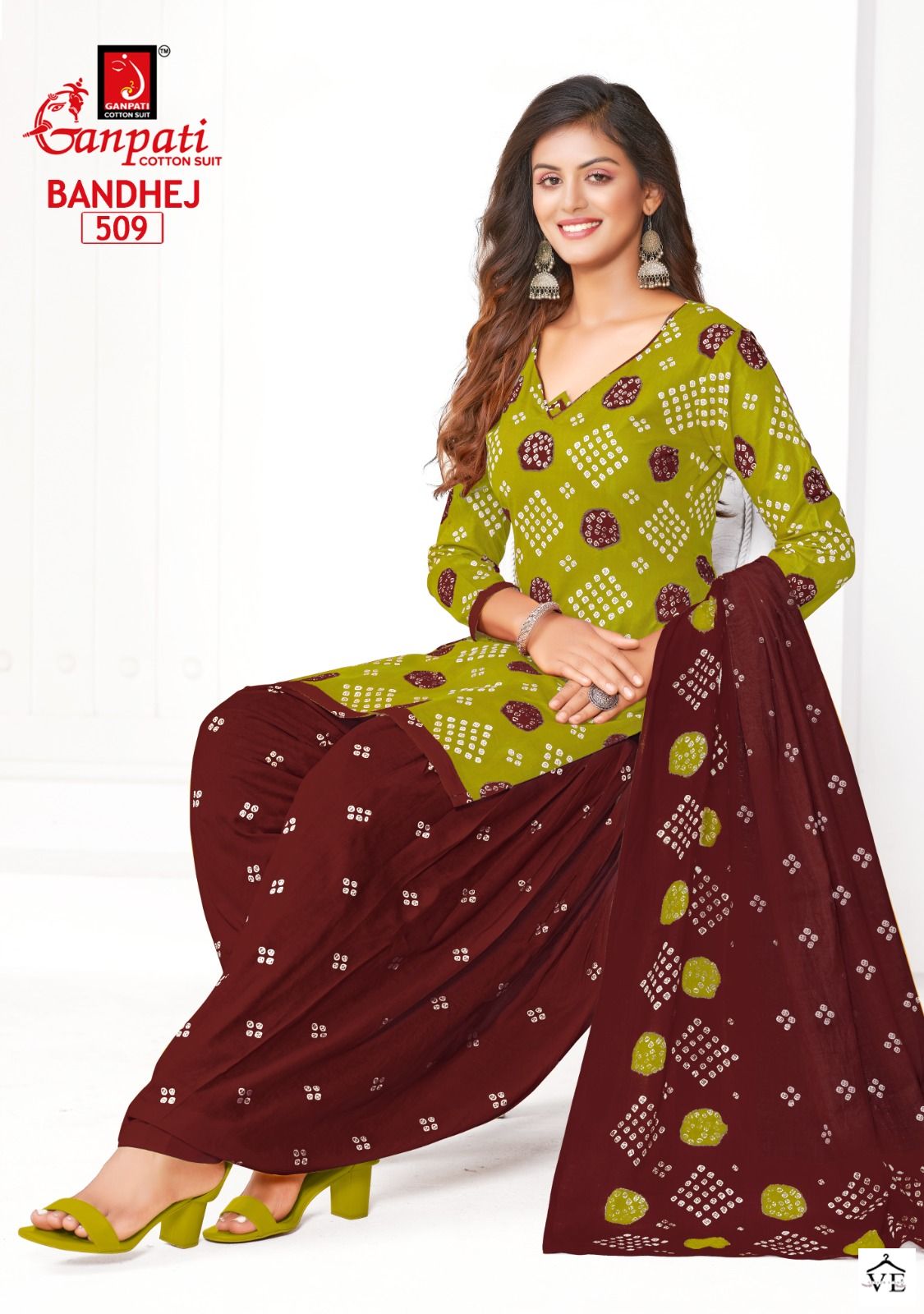 Ganpati Bandhej Cotton Wholesale Salwar Suit Catalog - Image 7