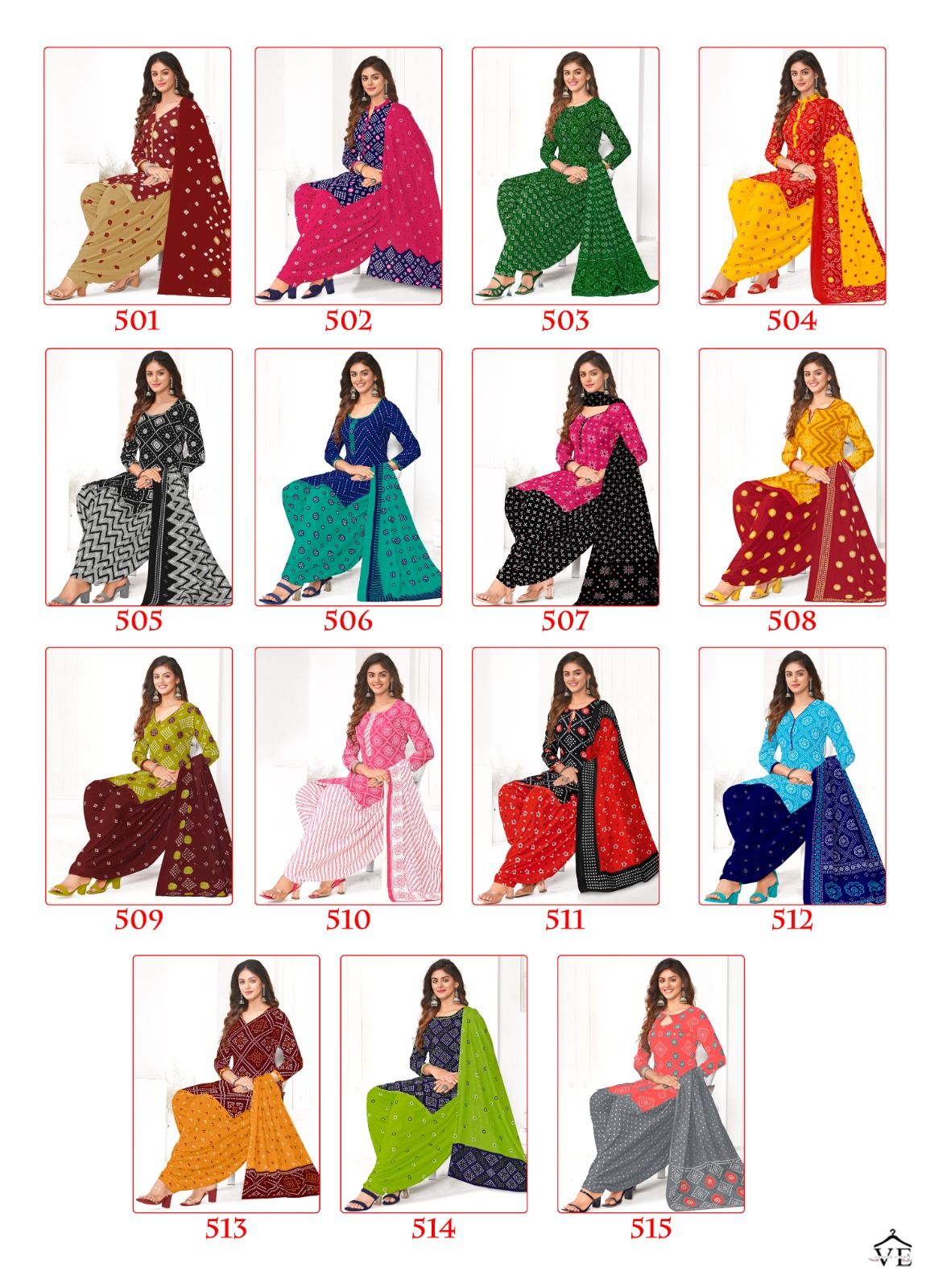 Ganpati Bandhej Cotton Wholesale Salwar Suit Catalog - Image 16