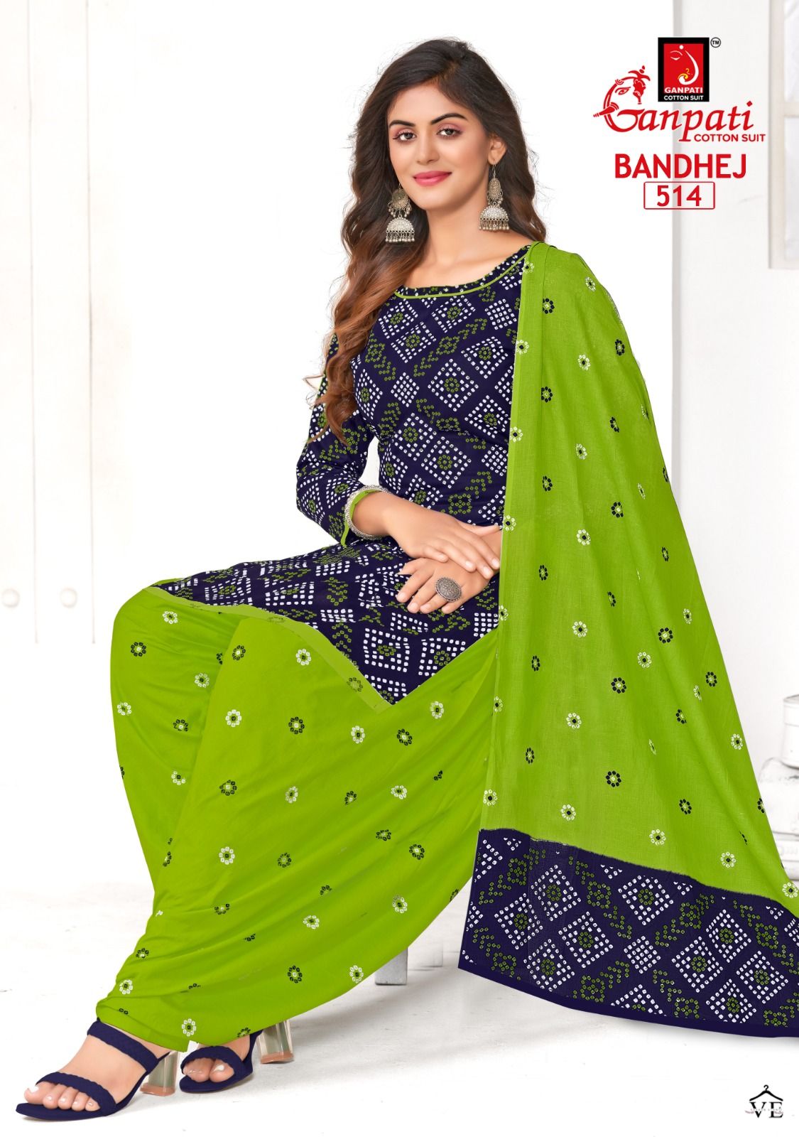 Ganpati Bandhej Cotton Wholesale Salwar Suit Catalog - Image 15