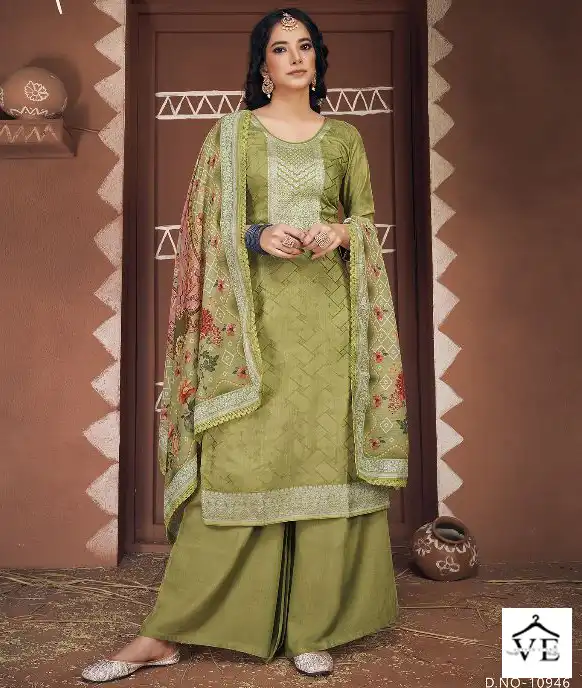 Panch Ratna Banno Pure Muslin Jacquard Wholesale Salwar Suit Catalog — Wholesale Salwar Suits, MPA wholesale from Surat — view 1