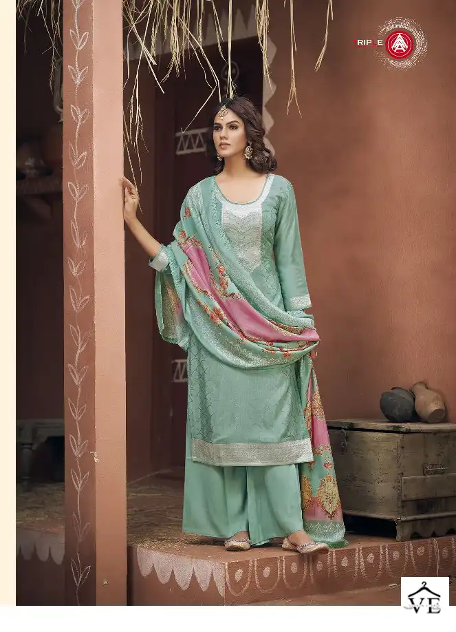 Panch Ratna Banno Pure Muslin Jacquard Wholesale Salwar Suit Catalog — Wholesale Salwar Suits, MPA wholesale from Surat - Gallery Image 2