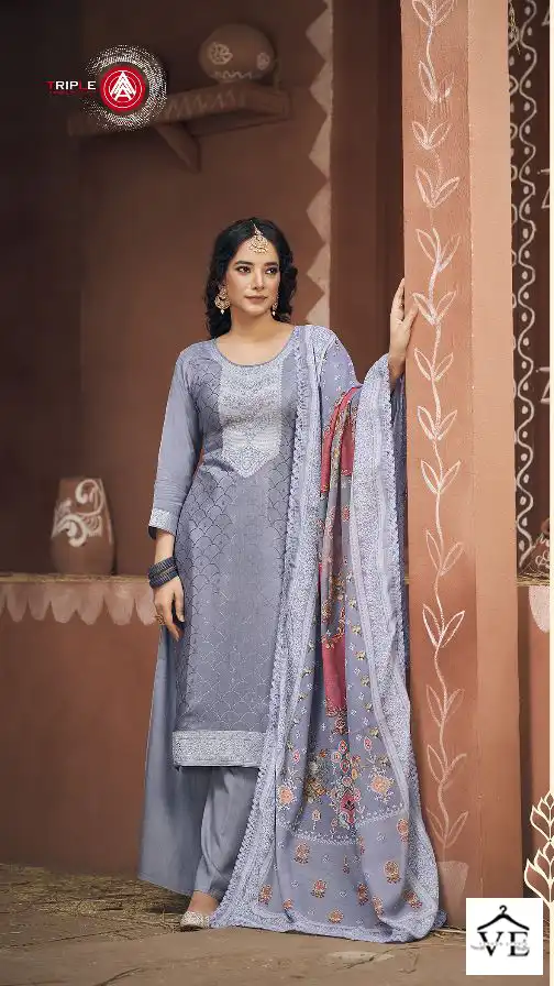 Panch Ratna Banno Pure Muslin Jacquard Wholesale Salwar Suit Catalog — Wholesale Salwar Suits, MPA wholesale from Surat - Gallery Image 4