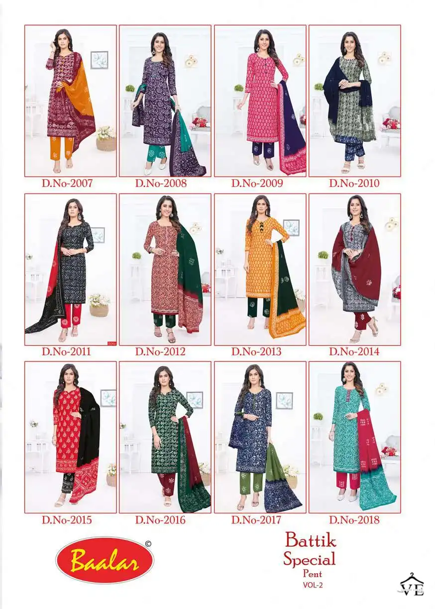 Baalar Batik Special Pent Vol 2 Cotton Wholesale Regular Wear Readymade Salwar Suit Catalog — Wholesale Salwar Suits, MPA wholesale from Surat — view 13