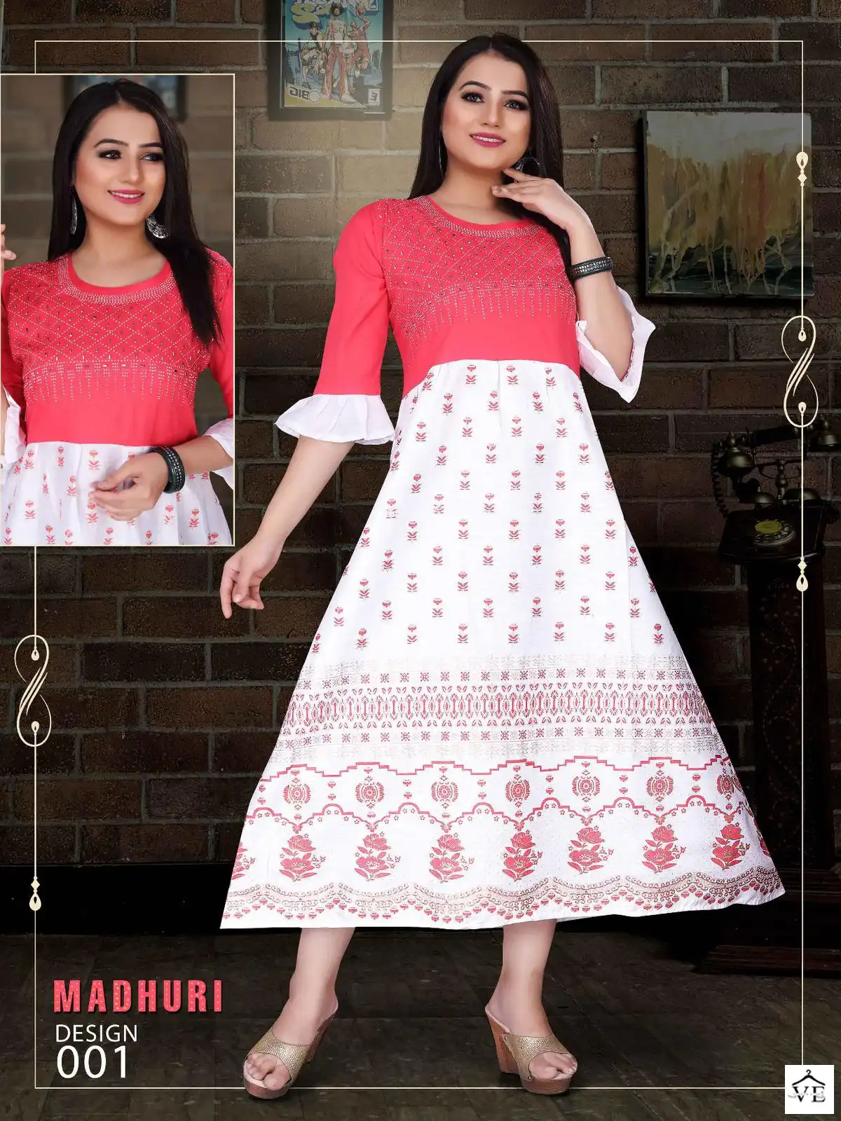 VE Beauty Queen Madhuri Vol 1 Rayon Wholesale Kurti Catalog — Wholesale Kurtis, MPA wholesale from Surat - Gallery Image 6