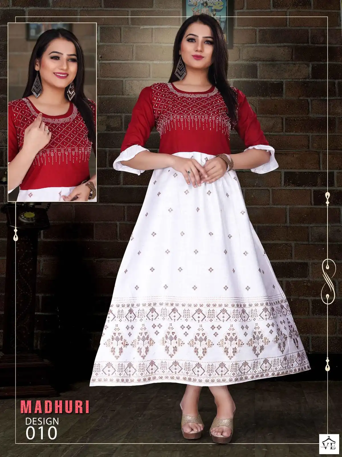 VE Beauty Queen Madhuri Vol 1 Rayon Wholesale Kurti Catalog — Wholesale Kurtis, MPA wholesale from Surat - Gallery Image 5