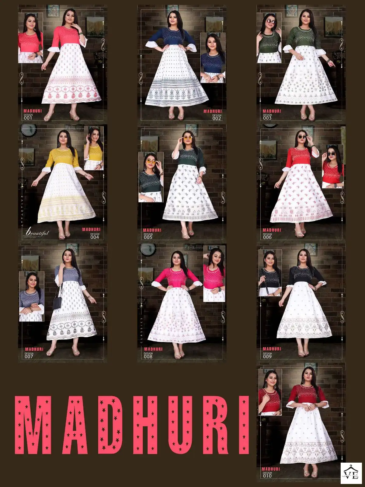 VE Beauty Queen Madhuri Vol 1 Rayon Wholesale Kurti Catalog — Wholesale Kurtis, MPA wholesale from Surat — view 11