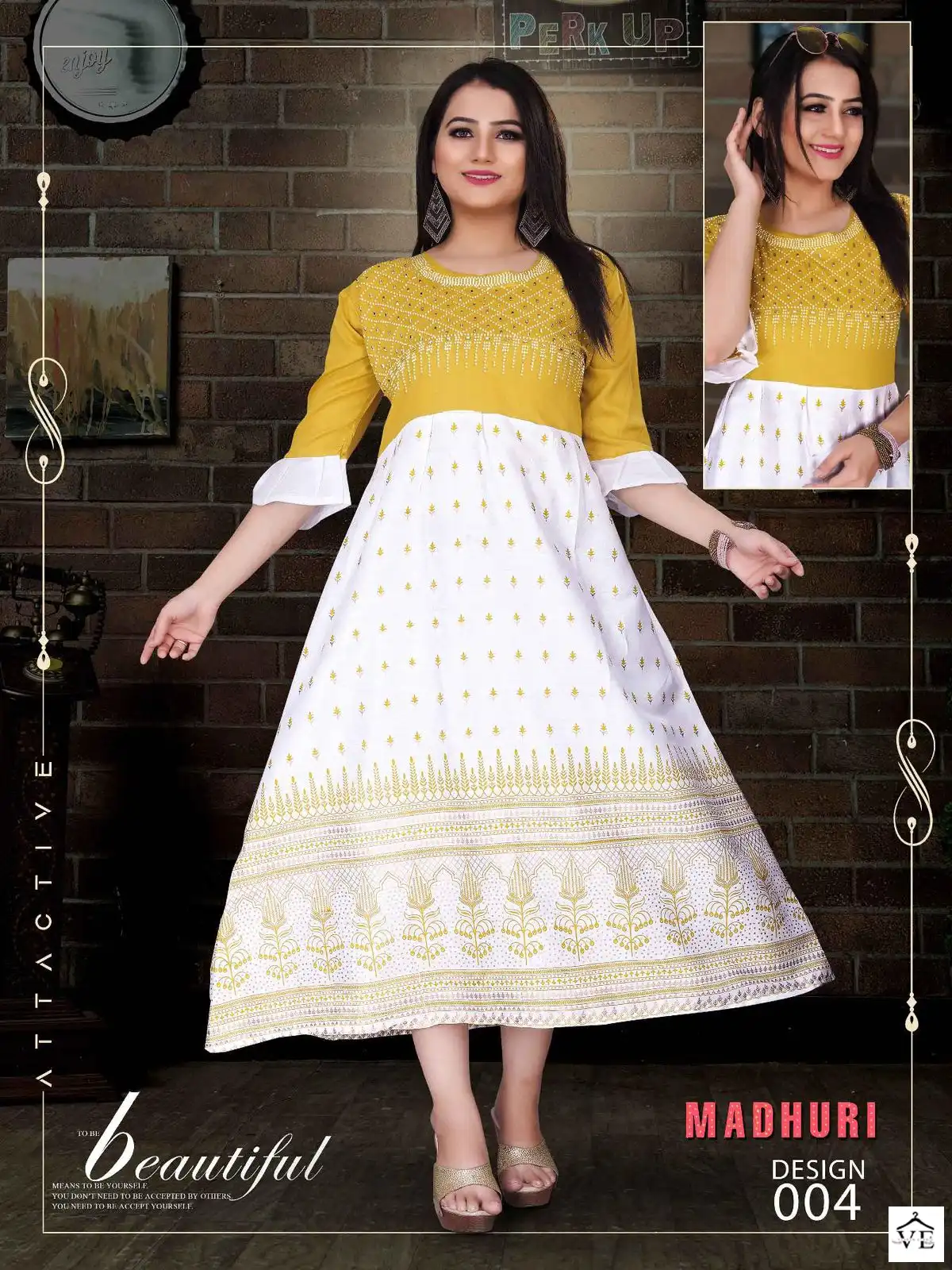 VE Beauty Queen Madhuri Vol 1 Rayon Wholesale Kurti Catalog — Wholesale Kurtis, MPA wholesale from Surat - Gallery Image 8