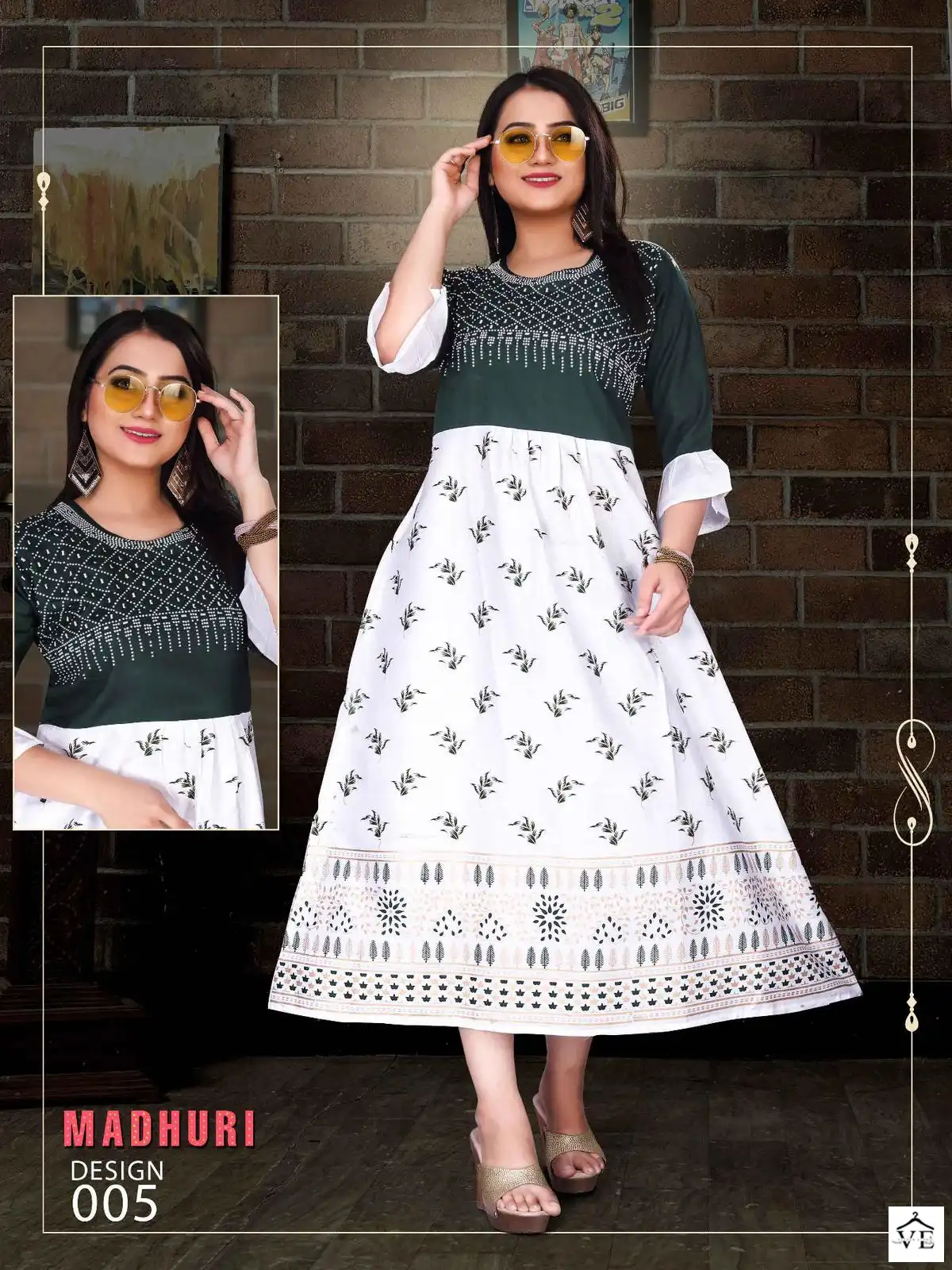 VE Beauty Queen Madhuri Vol 1 Rayon Wholesale Kurti Catalog — Wholesale Kurtis, MPA wholesale from Surat - Gallery Image 9
